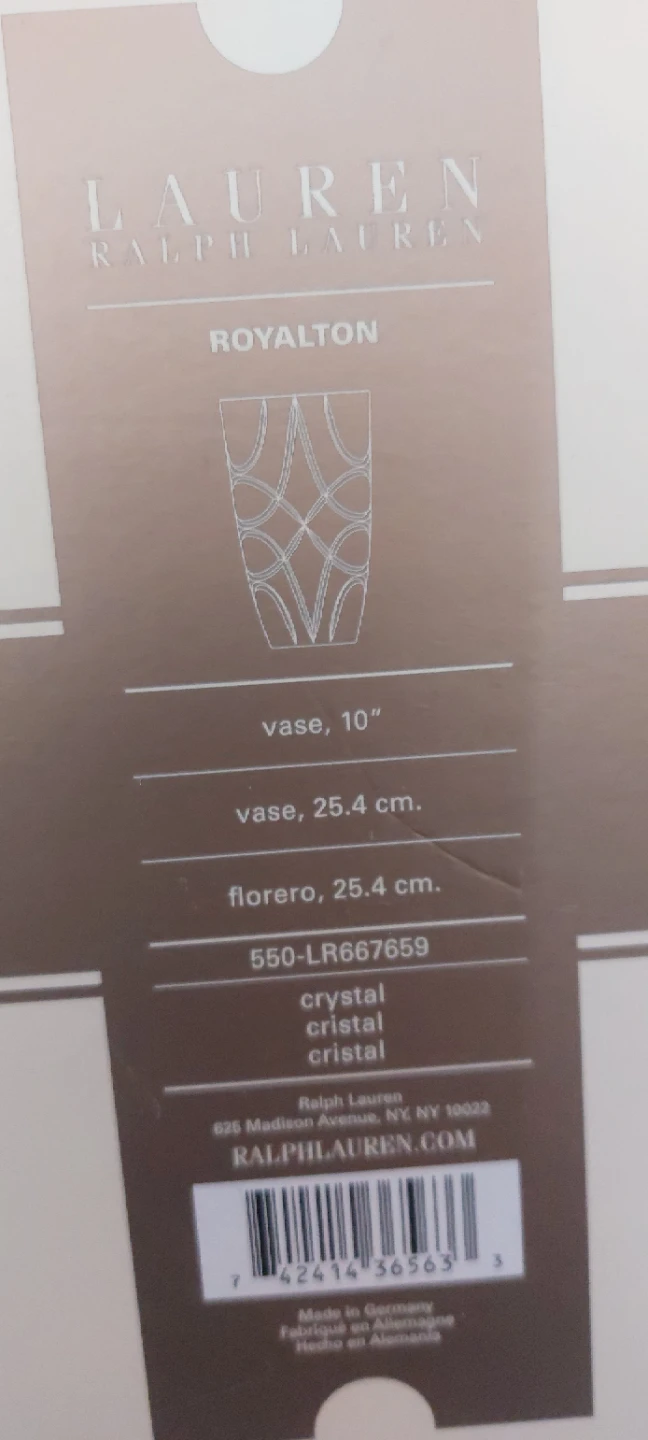 Ralph Lauren Royalton Crystal Vase 10" - photo 2