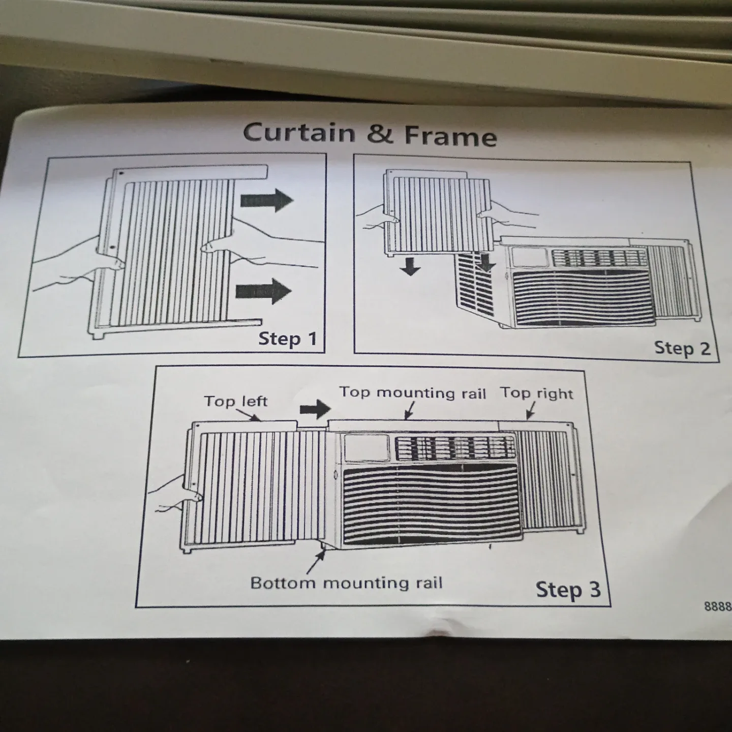 White Air Conditioner Side Curtain & Frame - photo 2