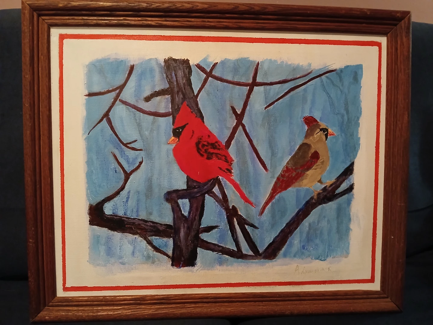 " Two Cardinals in Winter "