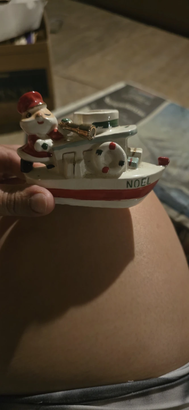 Vintage Santa on Boat "NOEL" Christmas Figurine - photo 2
