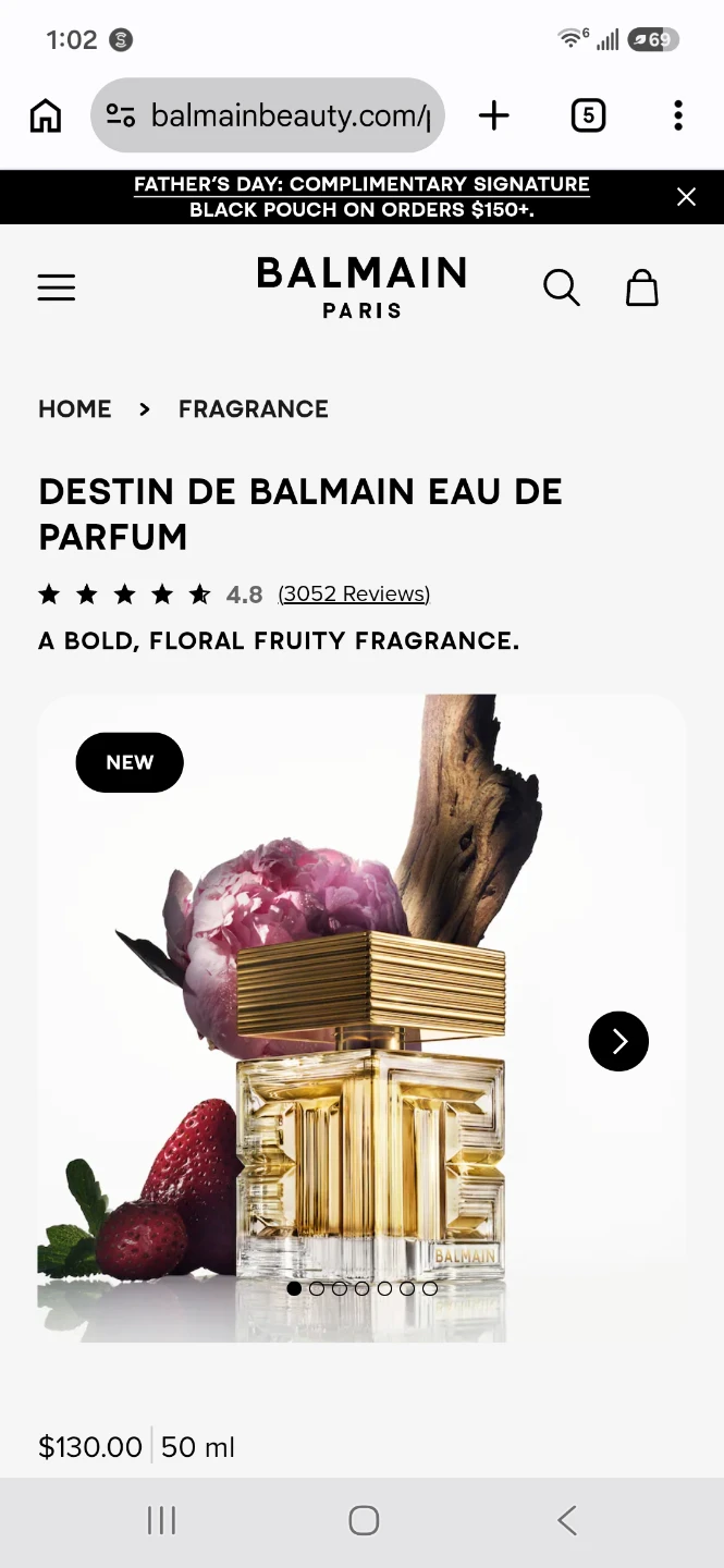 Destin de Balmain Paris Eau de Parfum Sample ⚽️ - photo 2
