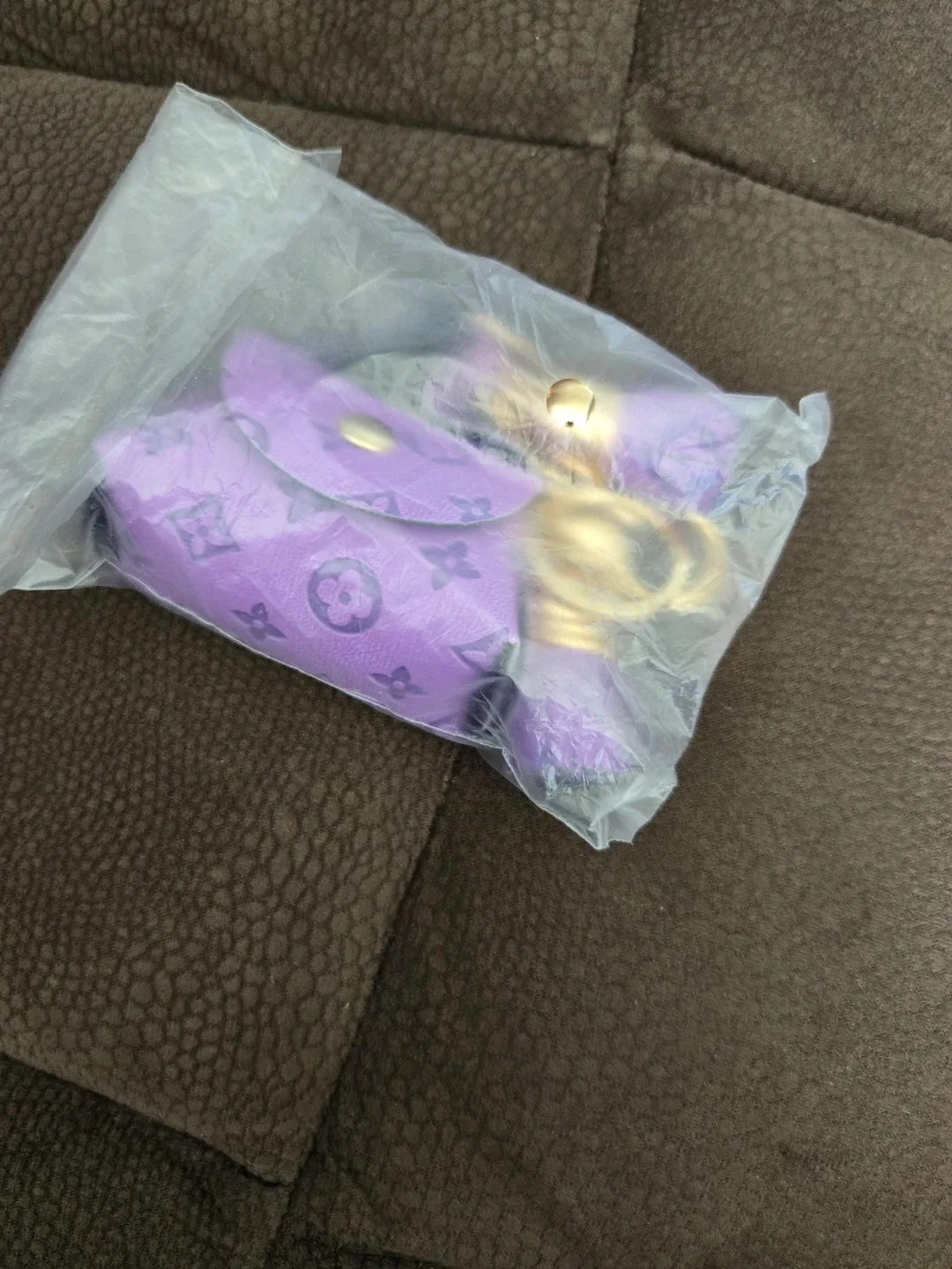 Purple Monogram Keychain Bag Charm - photo 5