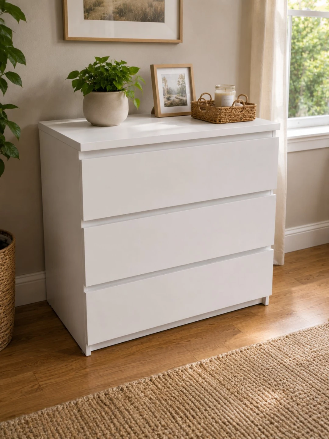 White 3-Drawer Dresser. Ikea