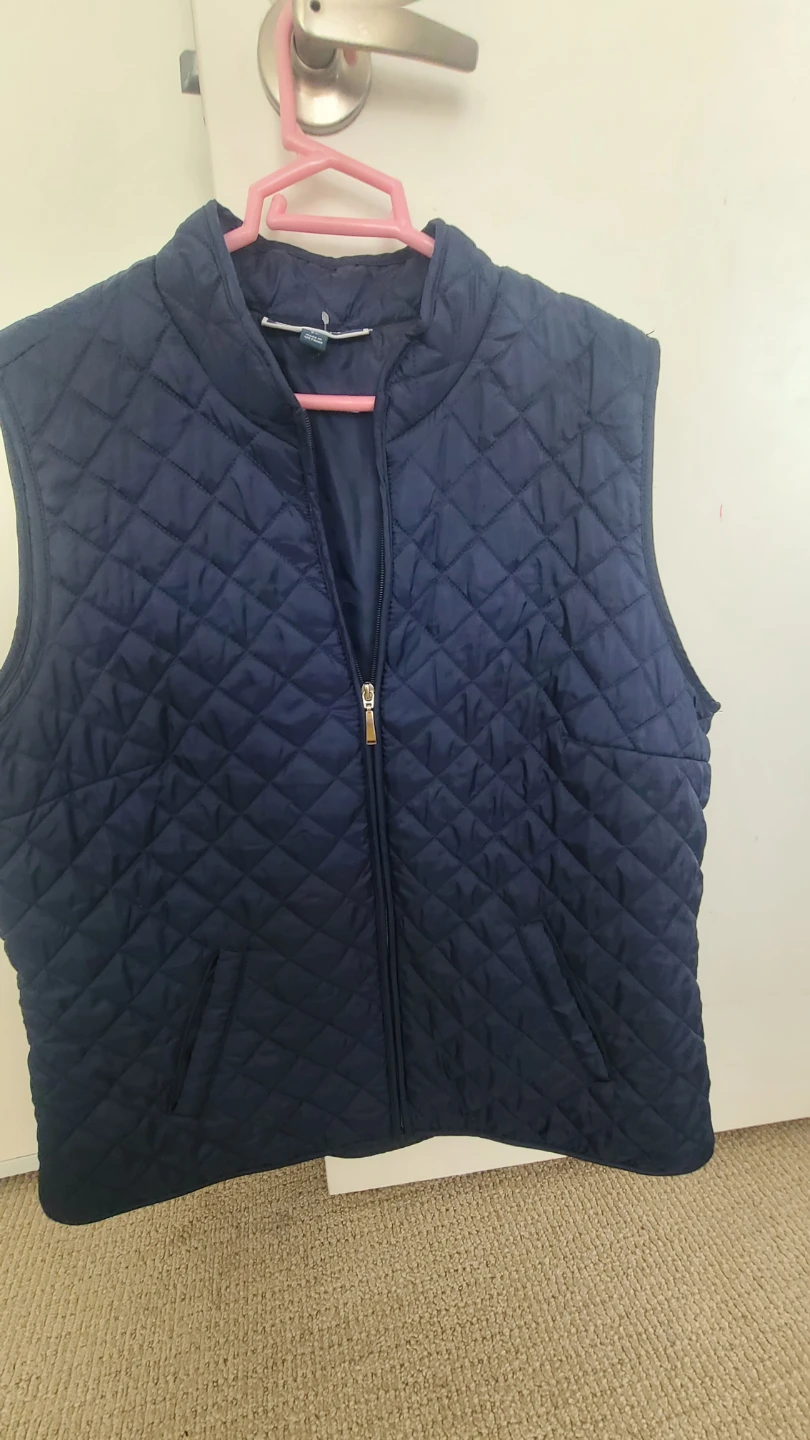 Karen Scott Quilted Vest Navy XL