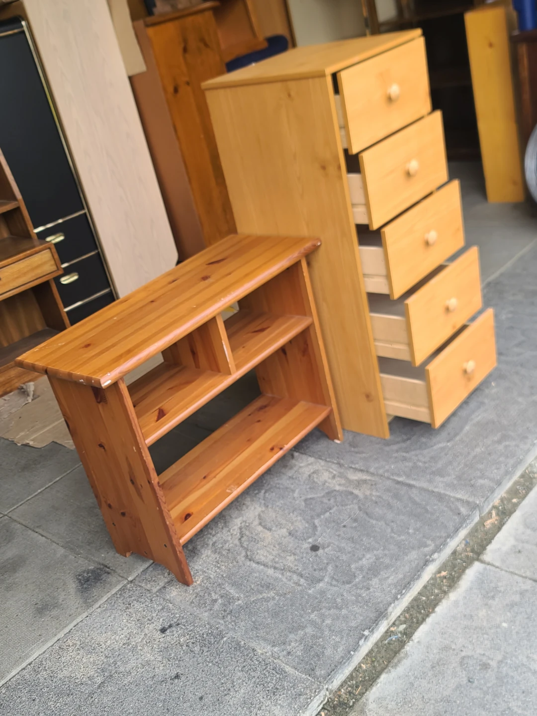 5- Wood Dresser and Shelving Unit - photo 2