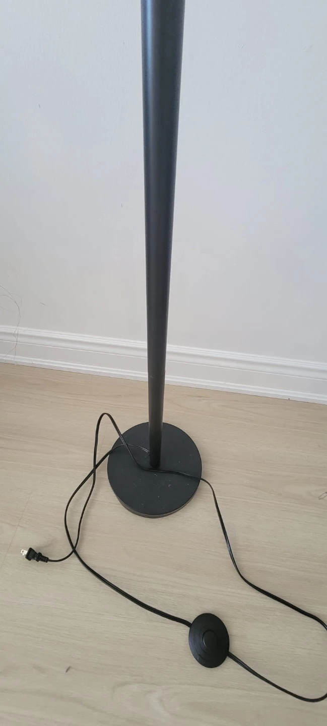 Black Arc Floor Lamp with Beige Drum Shade⚽ - photo 2