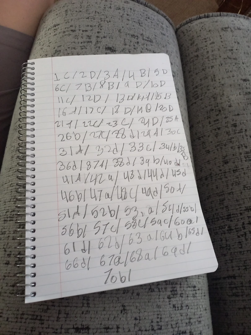 Handwritten Notes on Lined Paper⚽