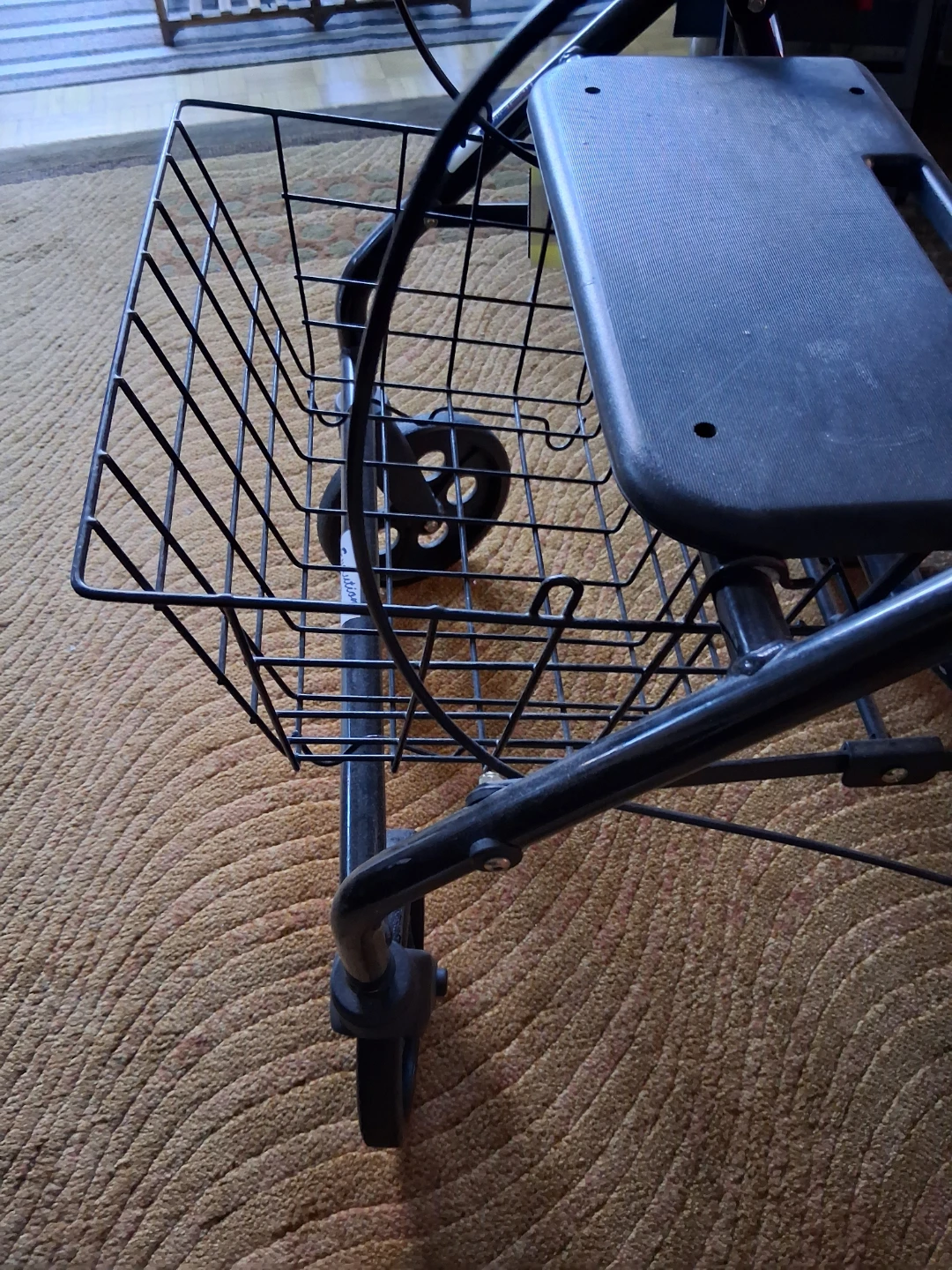 Black Rolator Walker with Seat and Basket