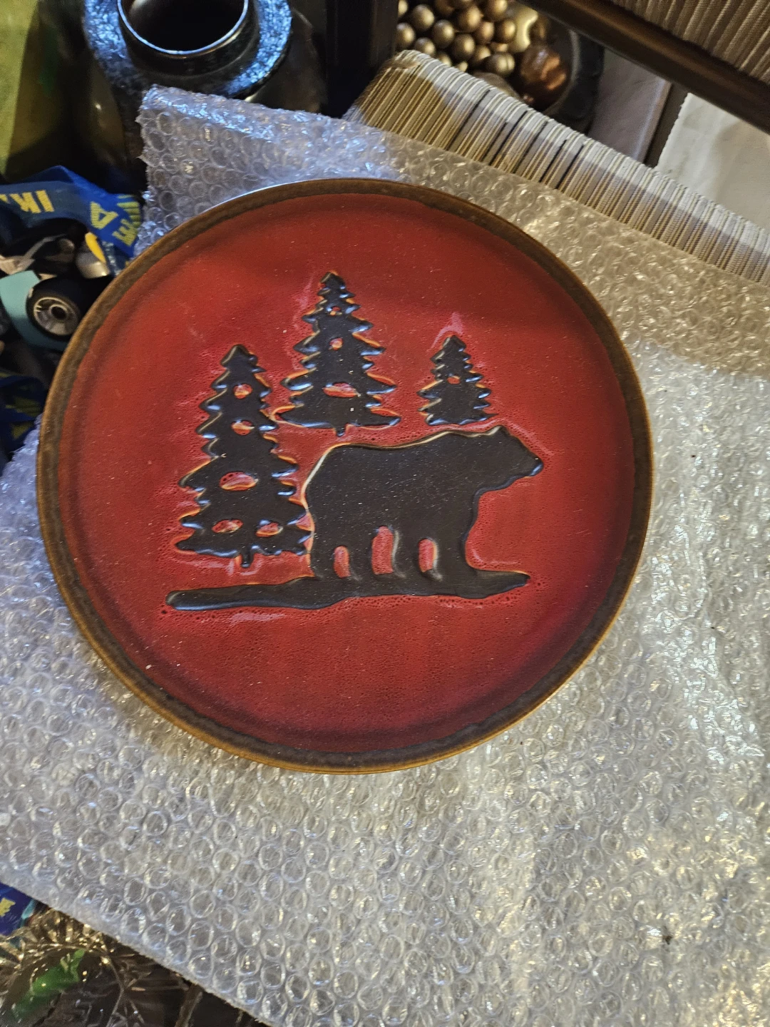 Bear and Trees Ceramic Plate - photo 2