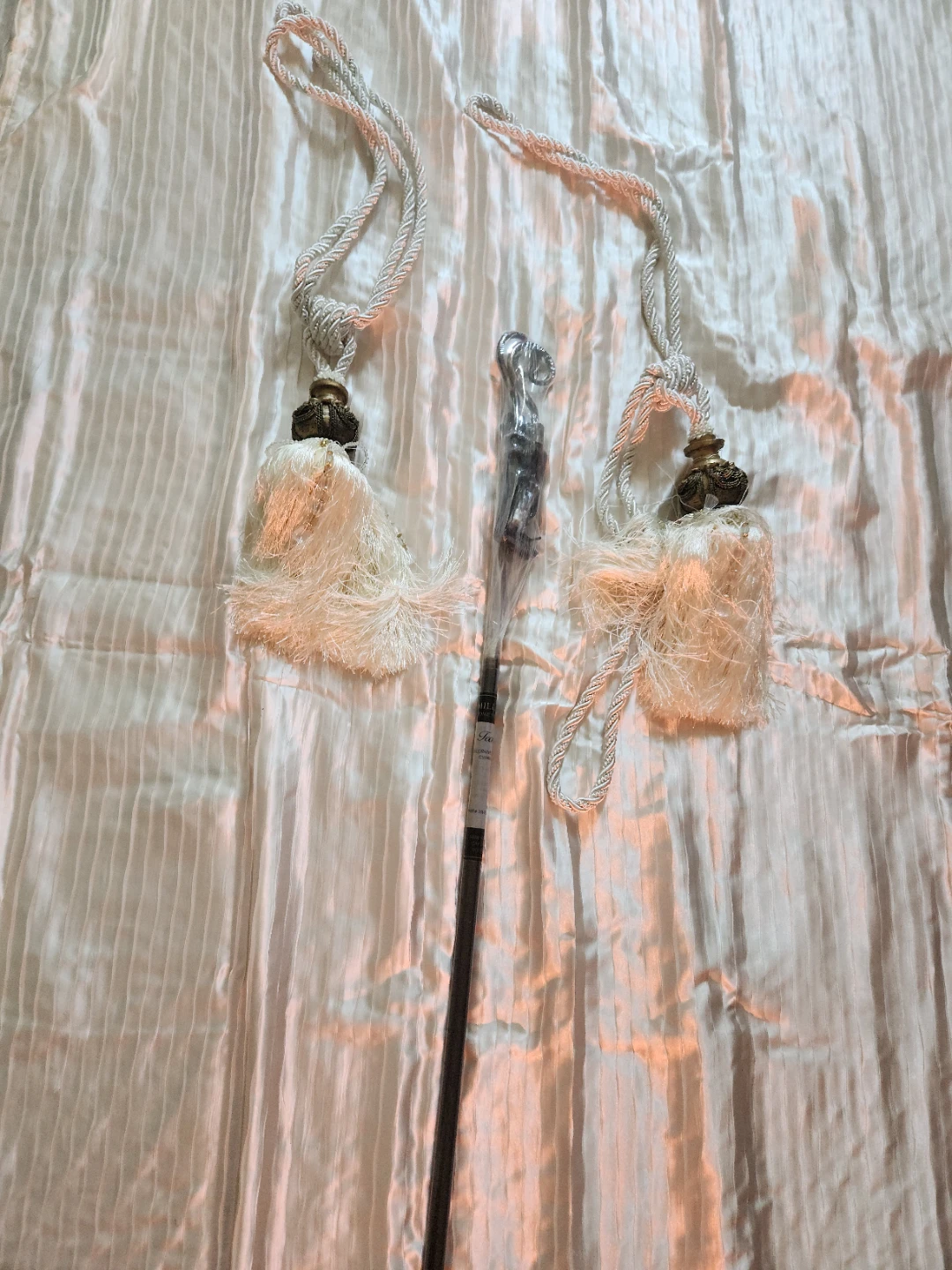 White Curtain Set with Tassels - photo 2