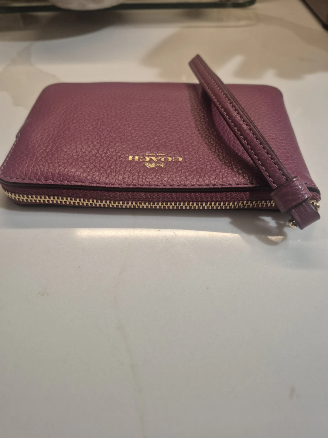 COACH Purple Leather Wristlet Pouch - photo 4