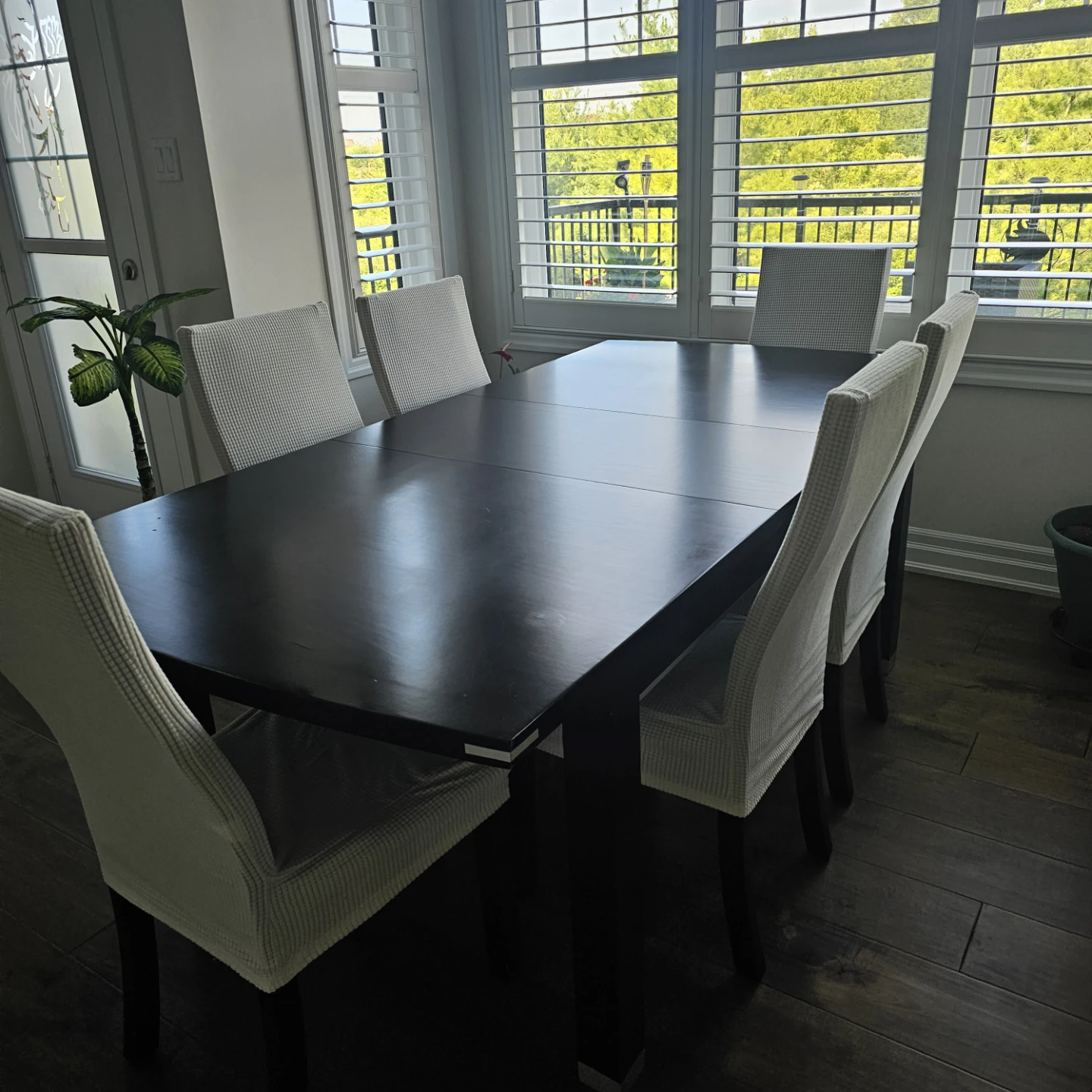 Dining Table - 6 Chairs - With Stretch Dining Chair Covers - photo 4