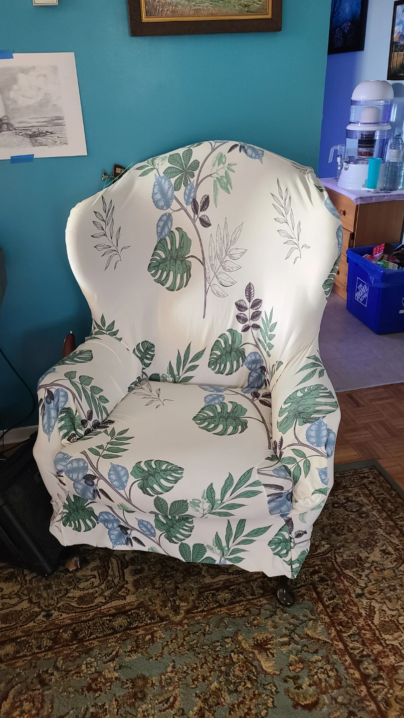 Wingback Chair including Slipcover - Botanical Print