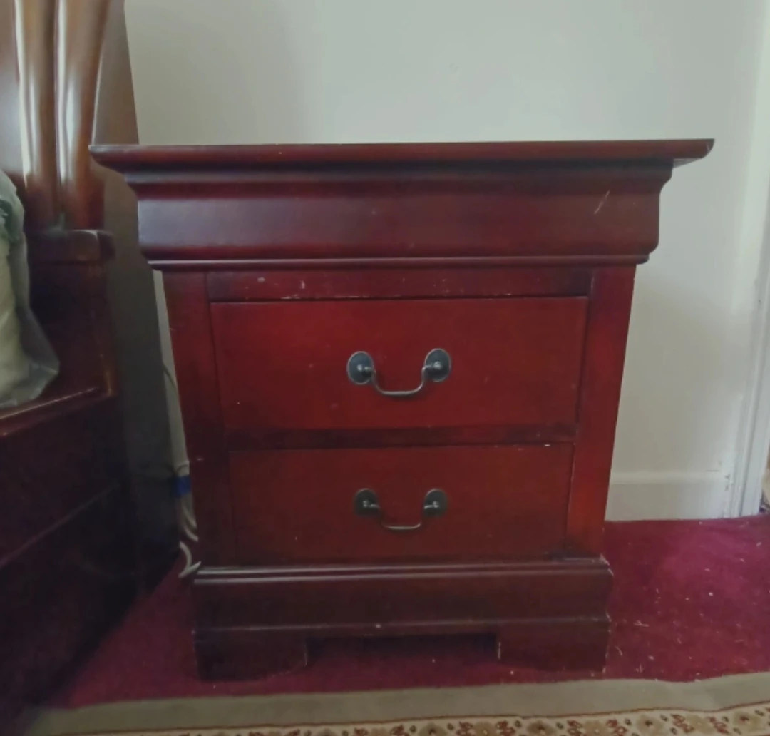 Wooden Nightstand with 2 Drawers - photo 2