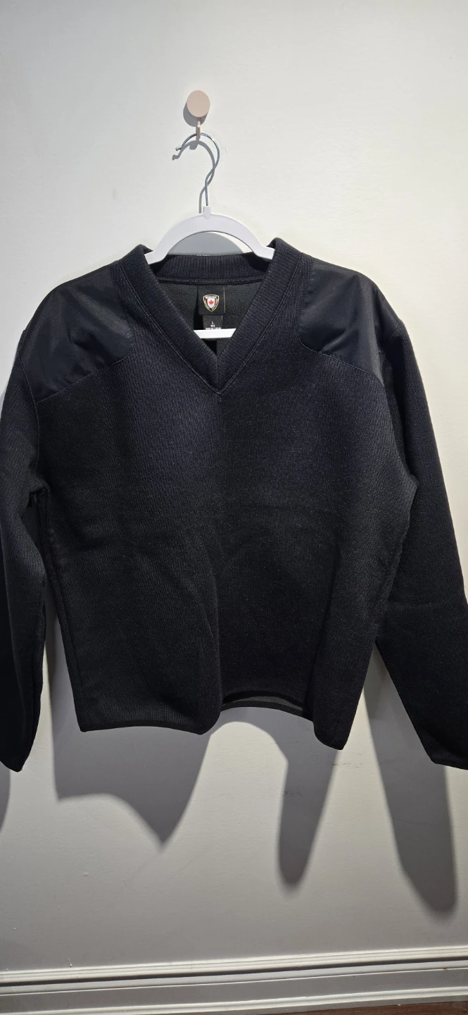 Black V-Neck Sweater - Size L
