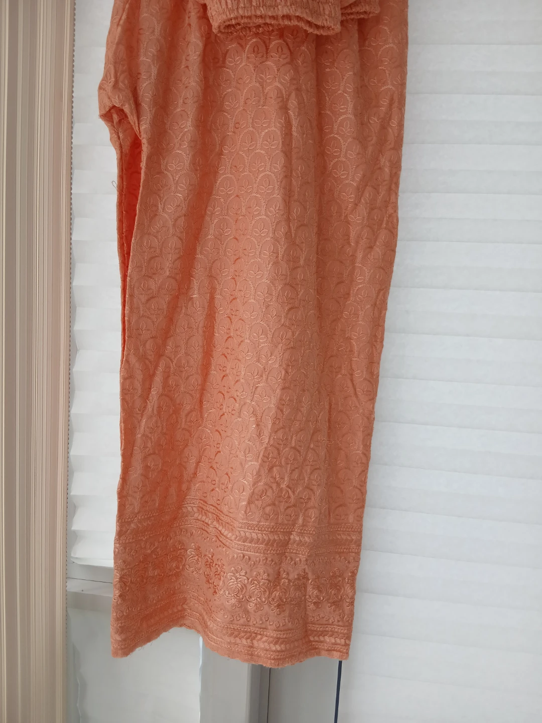 Peach Embroidered Kurti