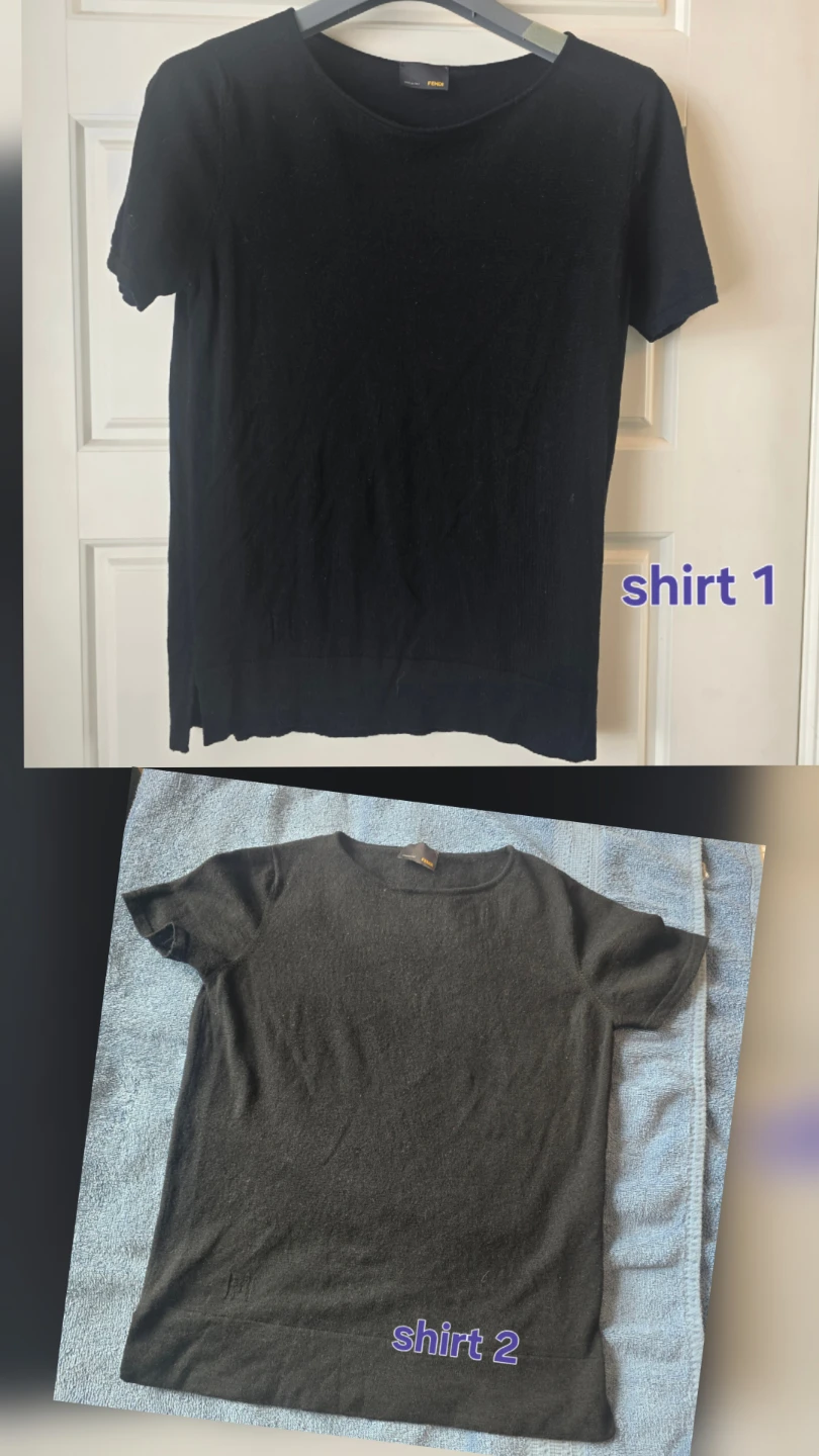 2 PC Authentic FENDI Black Knit Shirts Bundle Sz 42 44