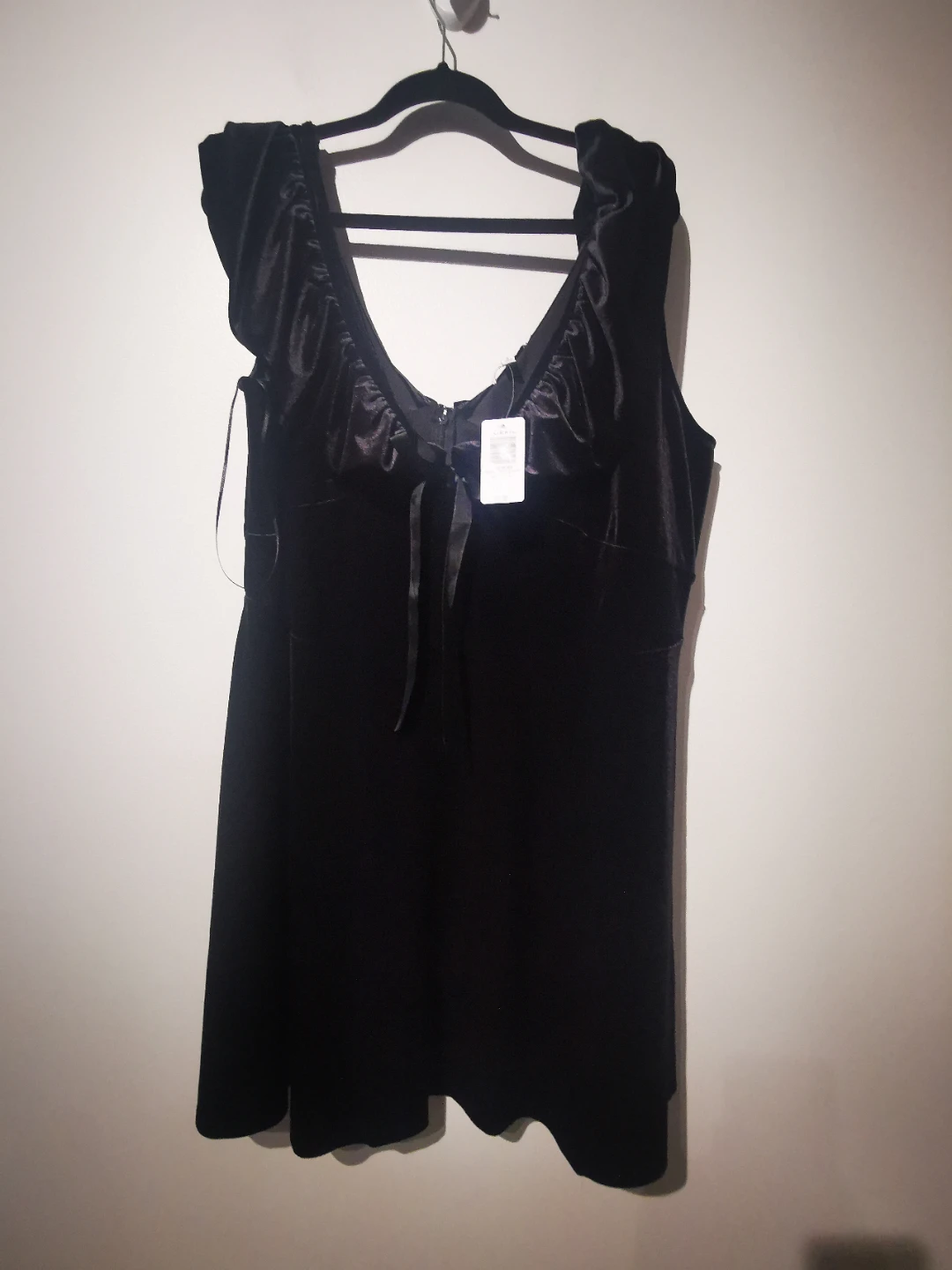 New 3X Torrid Black Velvet Ruffle Dress - photo 2