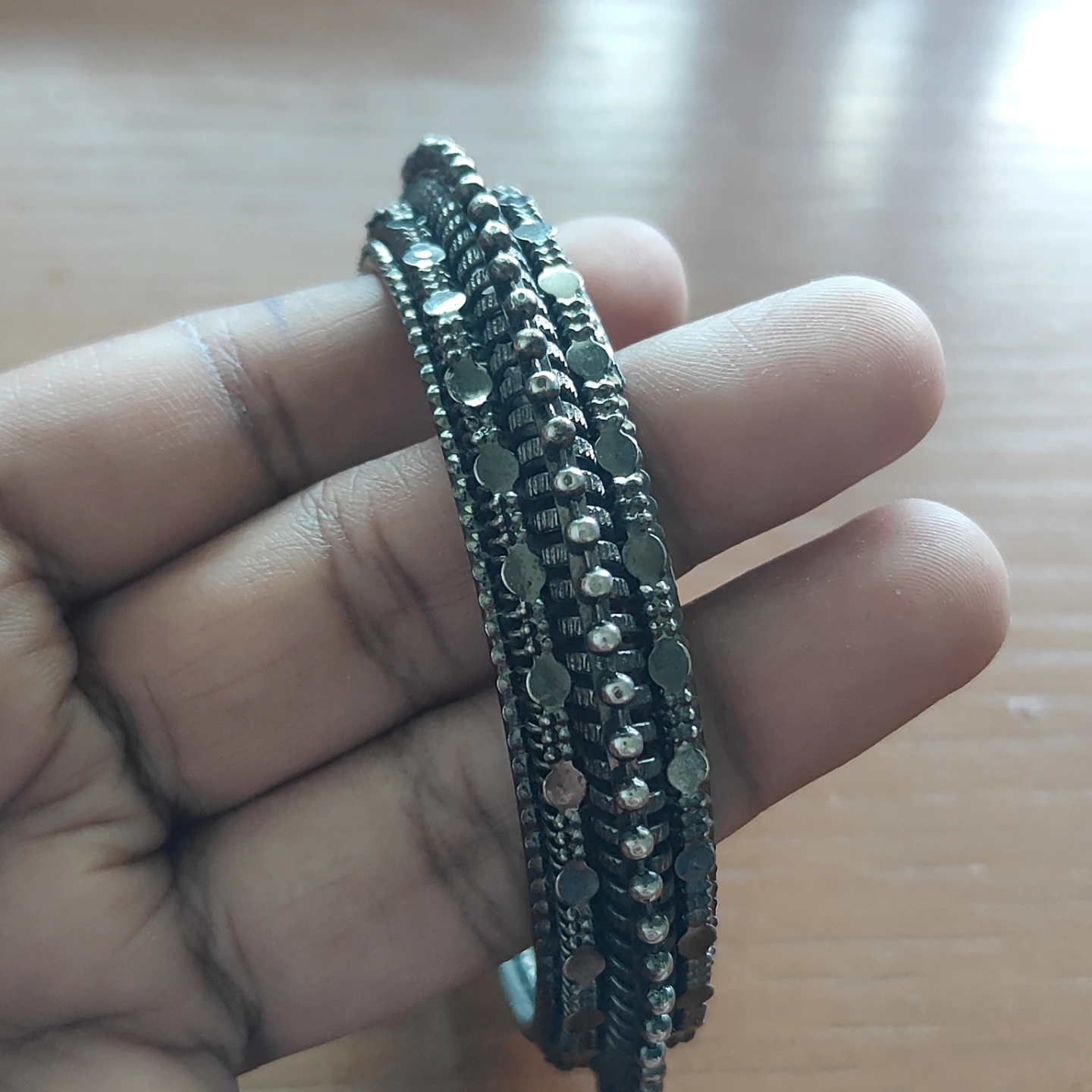Black metal bangle - photo 2