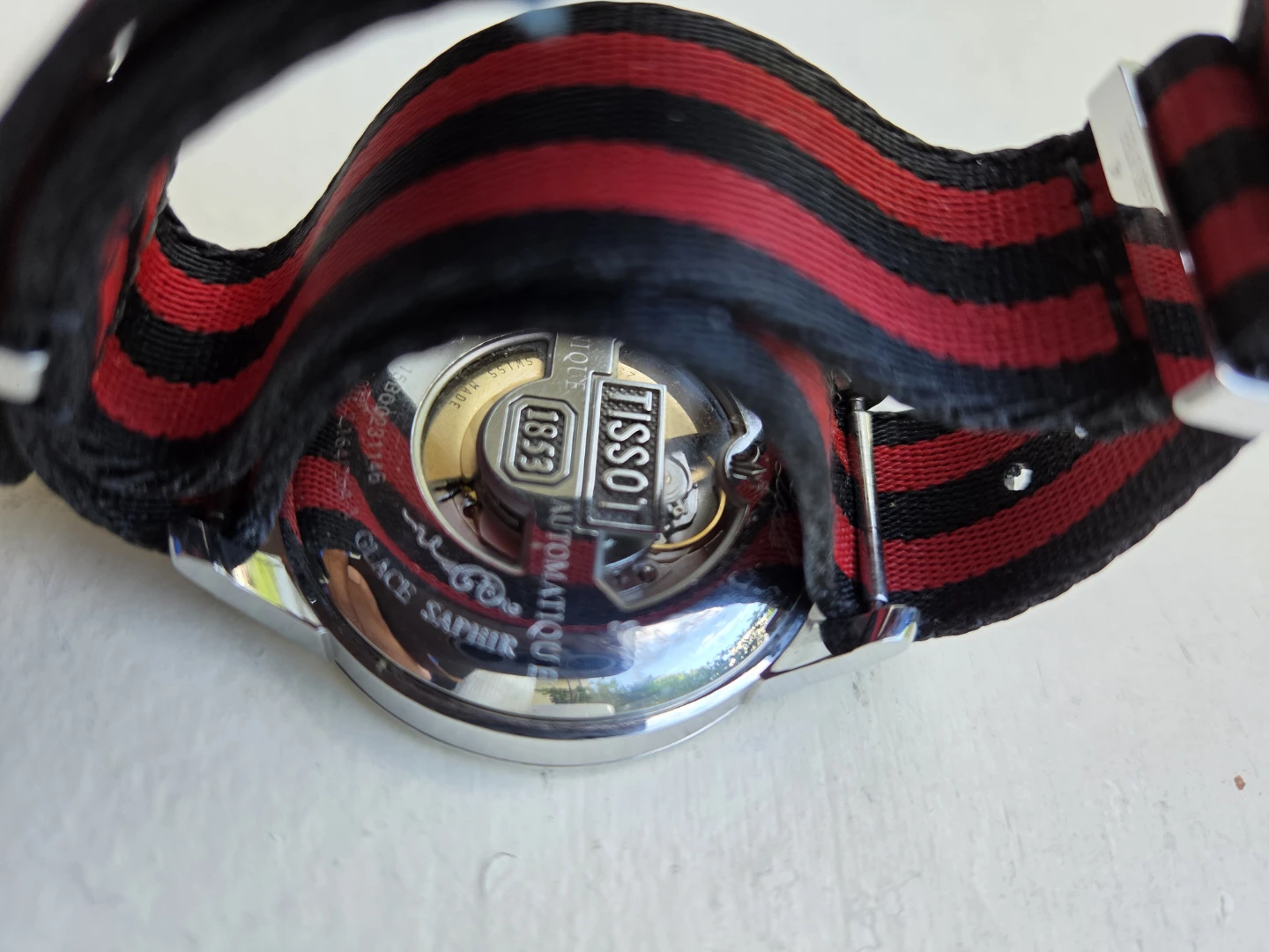 Tissot 1853 Automatic Watch with Red & Black NATO Strap - photo 3