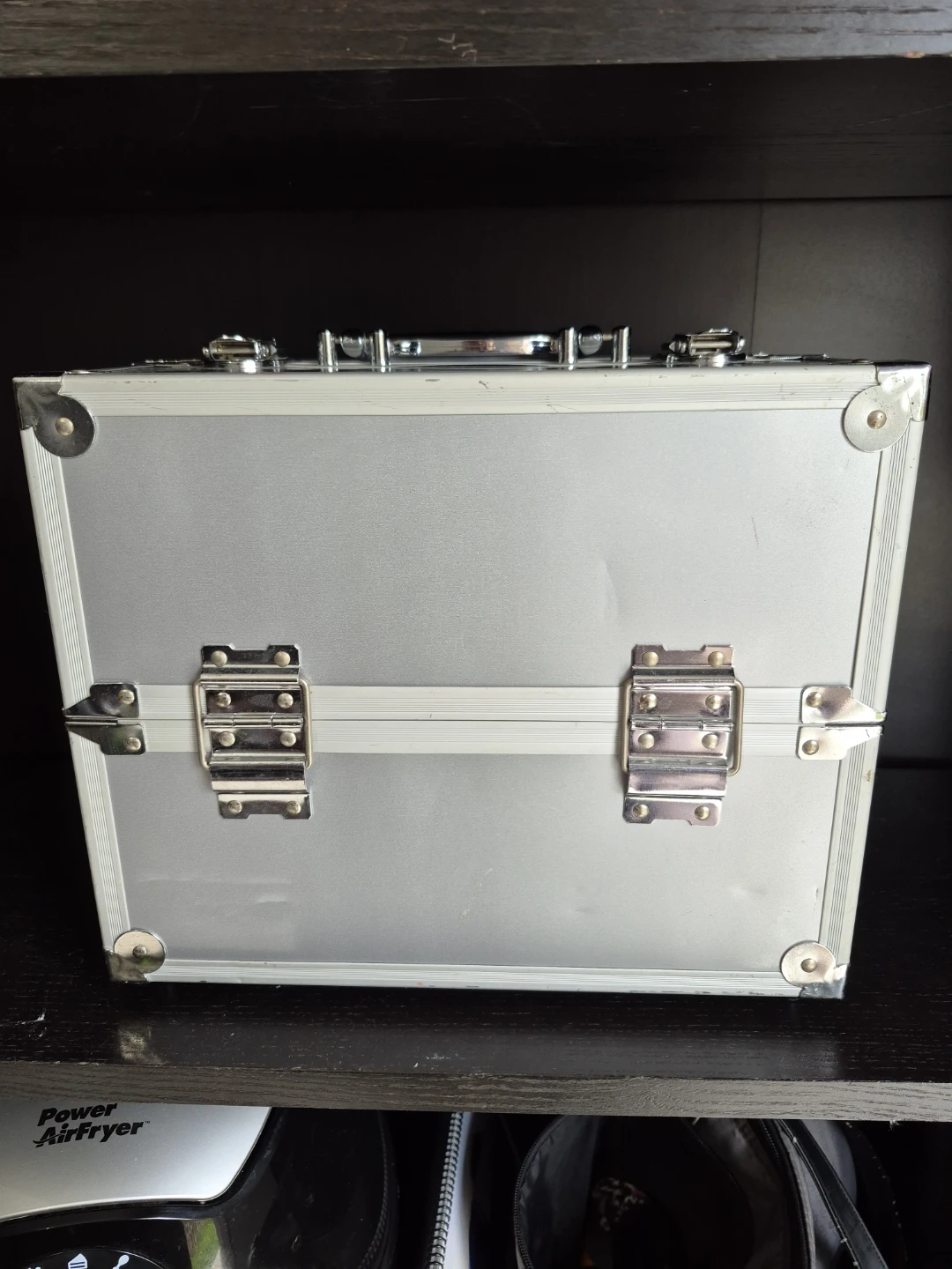 Silver Train Case / Makeup Organizer