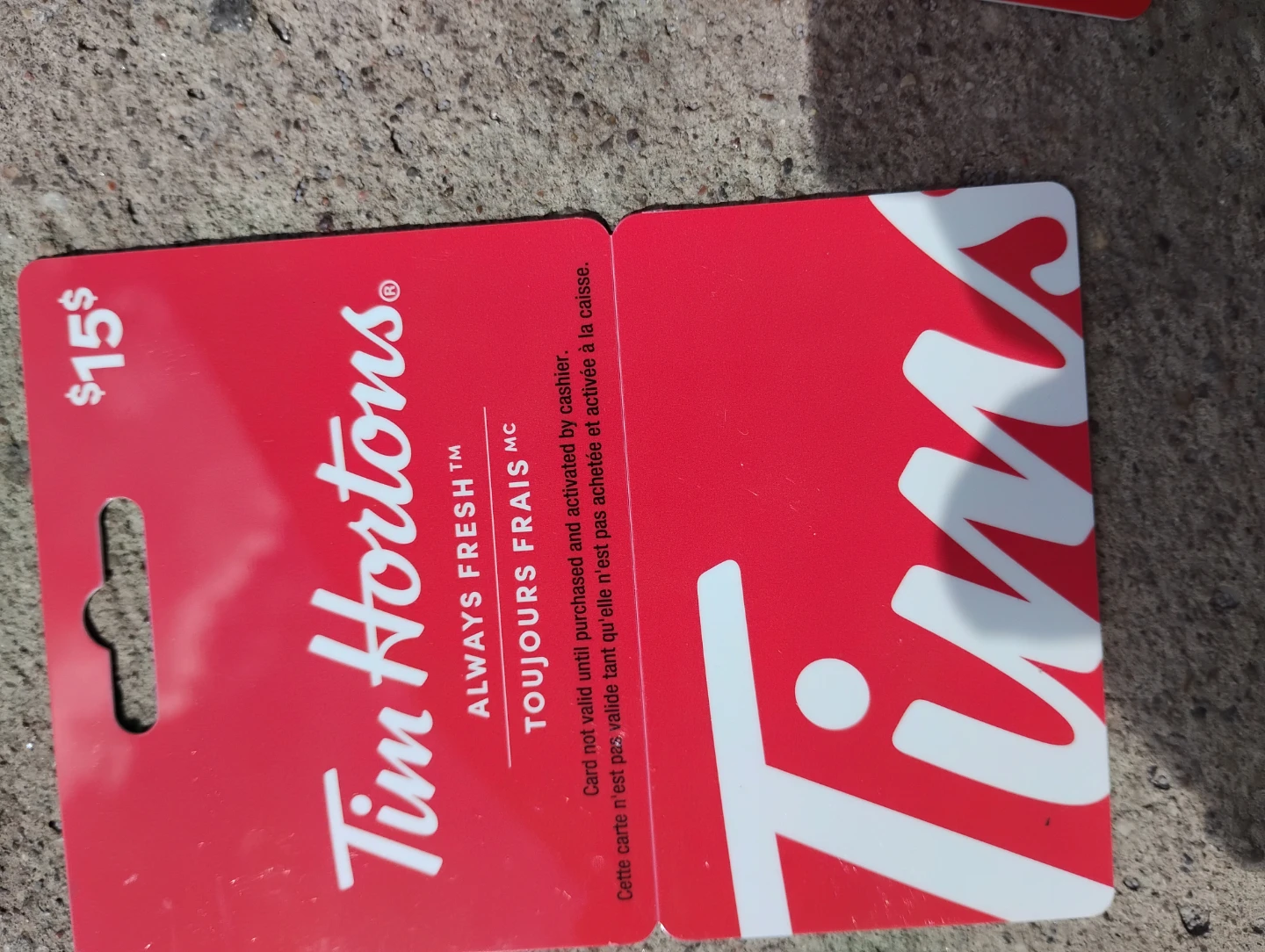Tim Hortons $15 Gift Card