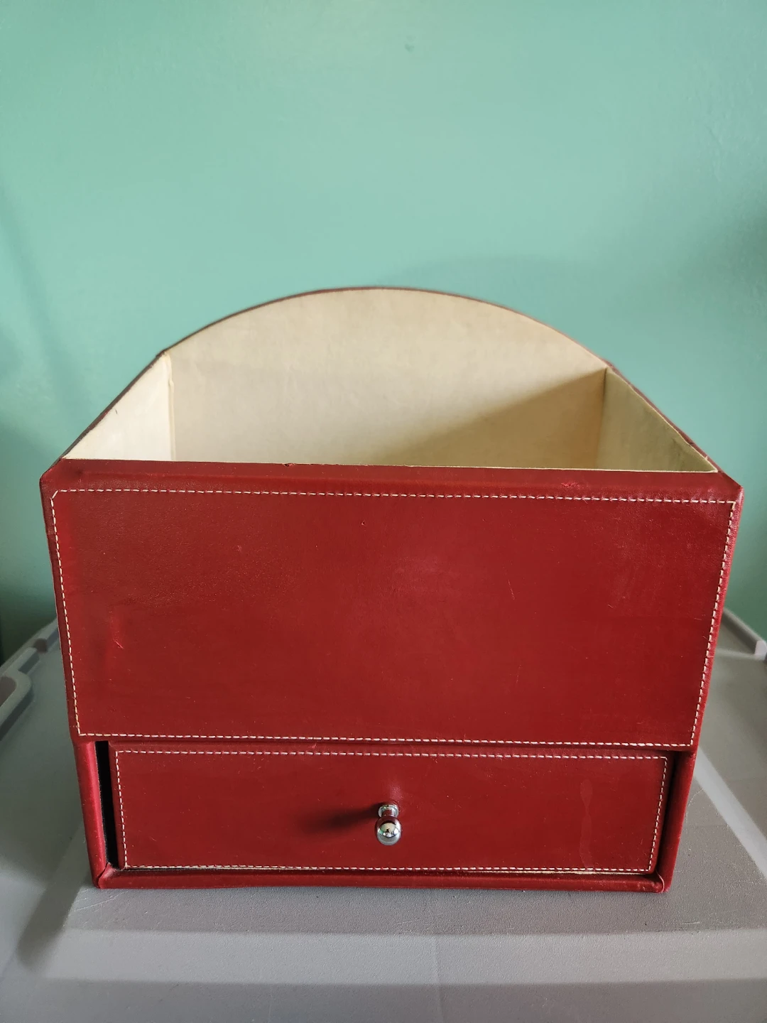 Red Desk Organizer with Drawer