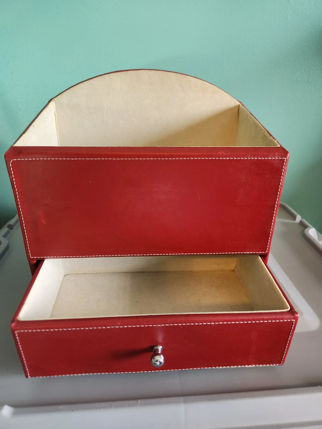 Red Desk Organizer with Drawer - photo 2