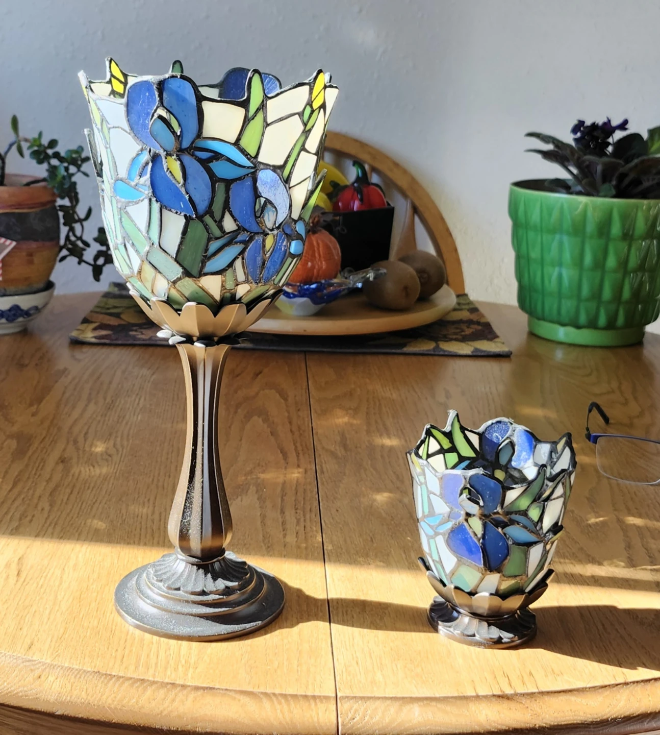 Tiffany Style Stained Glass PartyLite Set