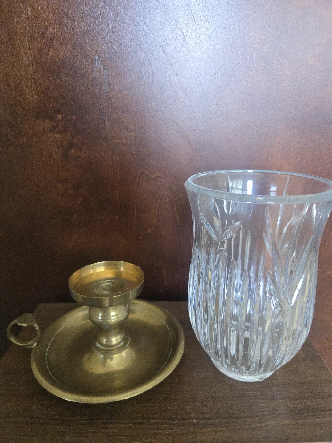 International Silver Co  Solid Brass Candlestick Holder  Glass - photo 2