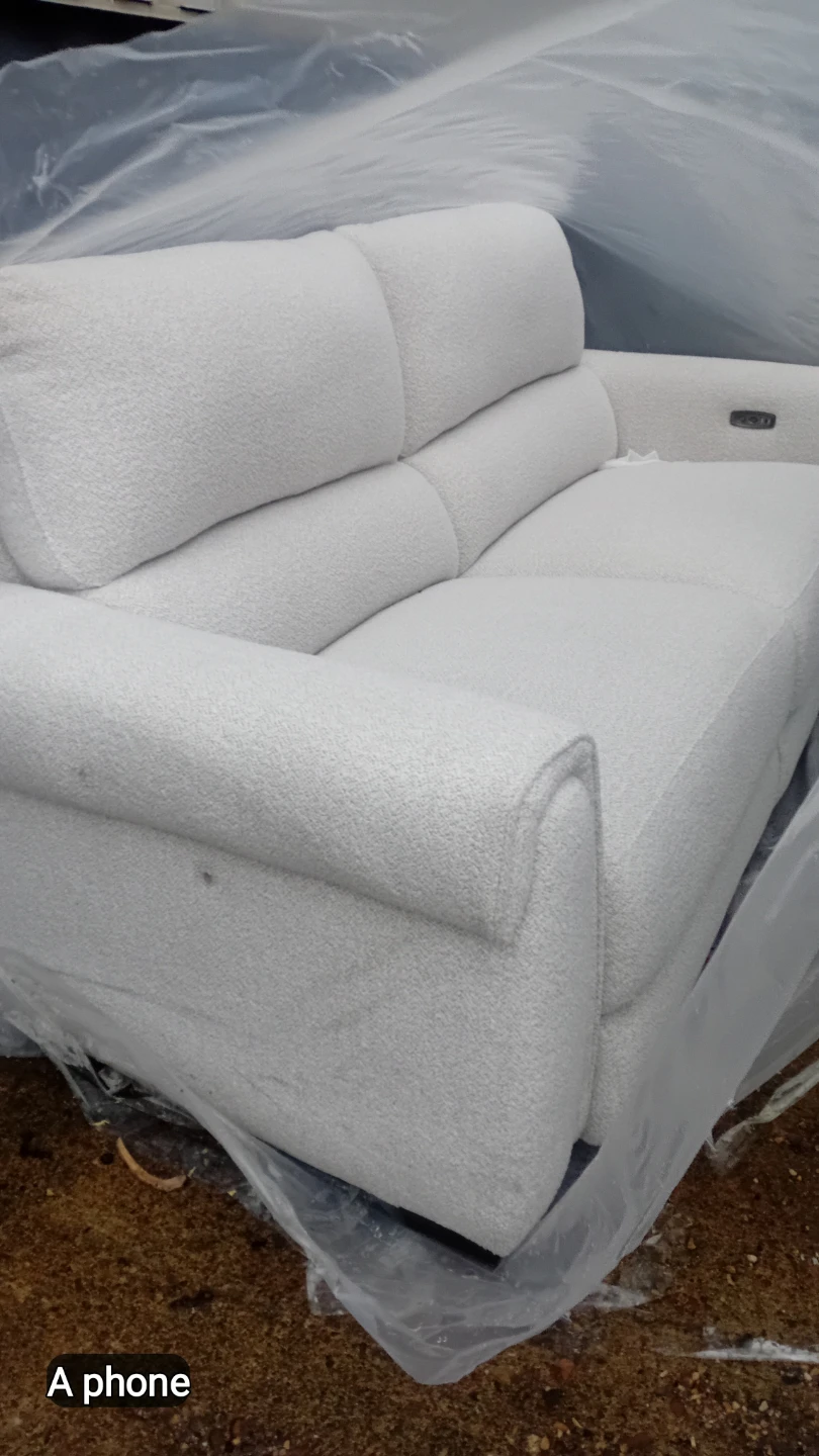 White Bouclé Sofa - photo 2