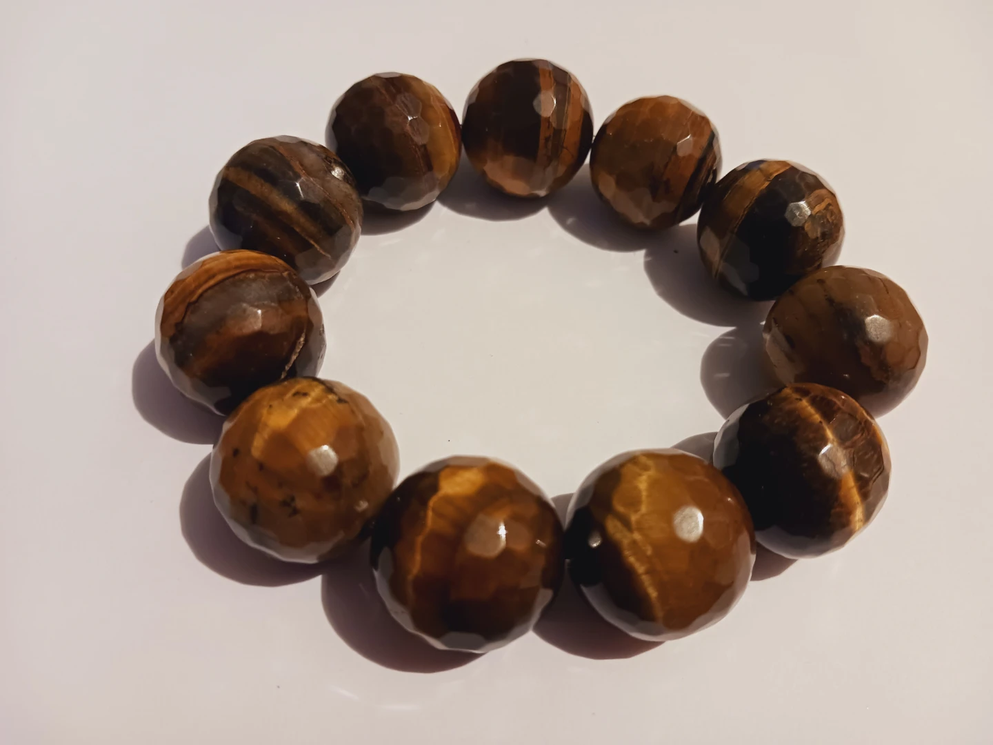 Large Tiger's Eye Stone  Beaded Bracelet - photo 3