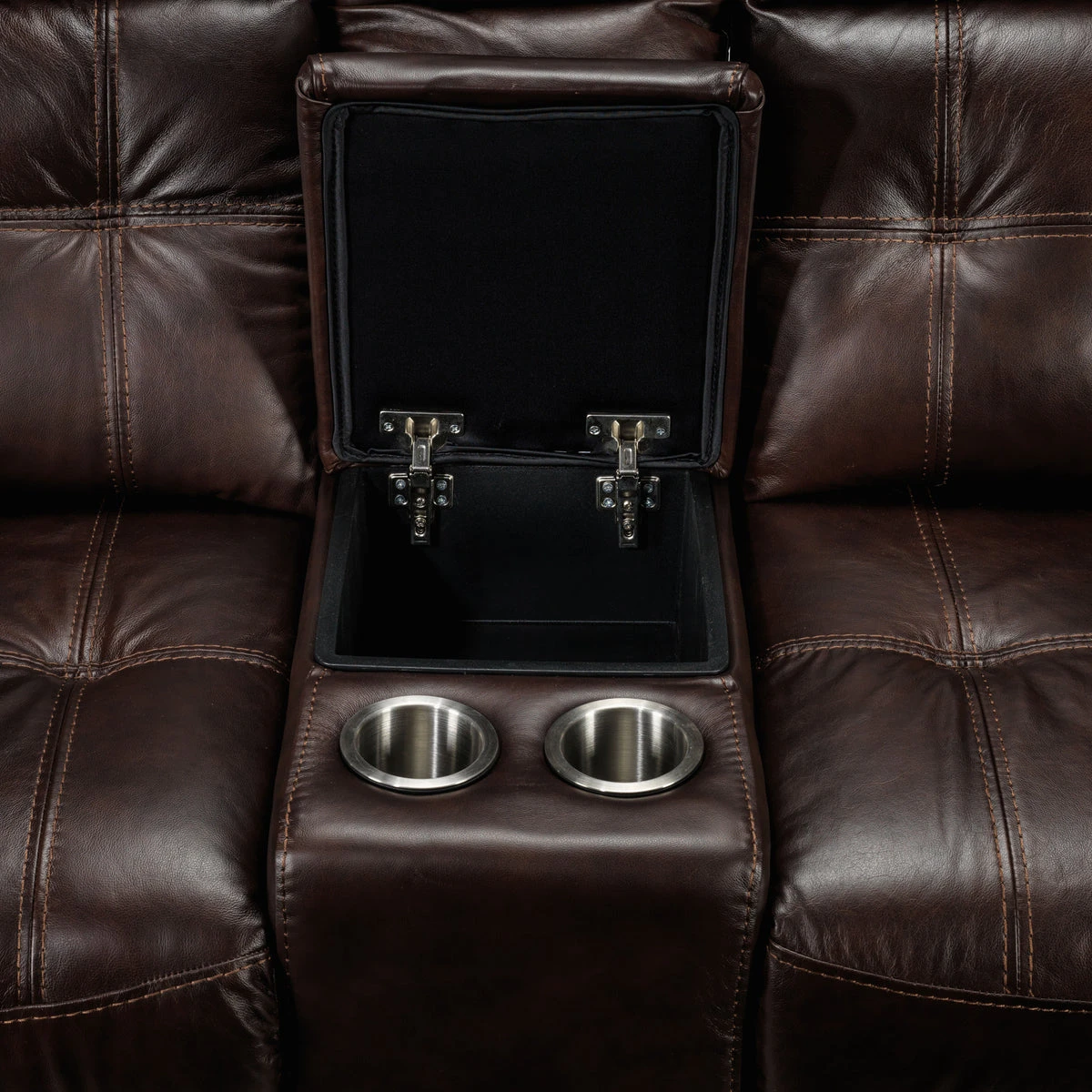 Reclining Loveseat with Console - Brown - photo 3