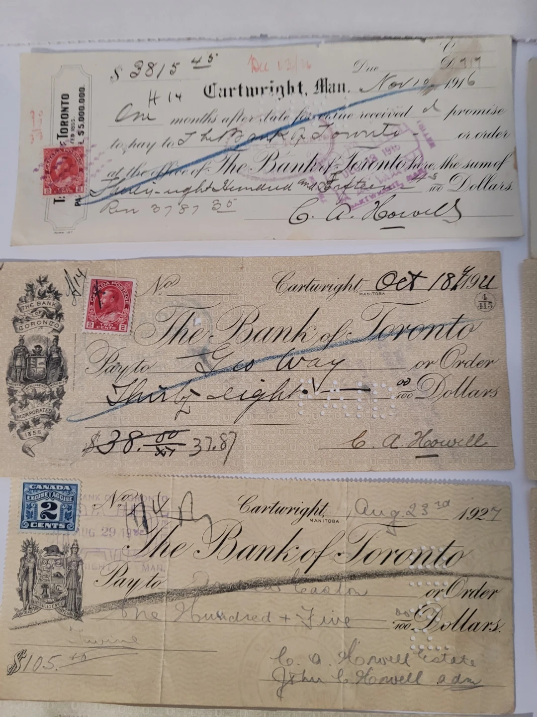 Collection of Antique Bank of Toronto Cheques - photo 3