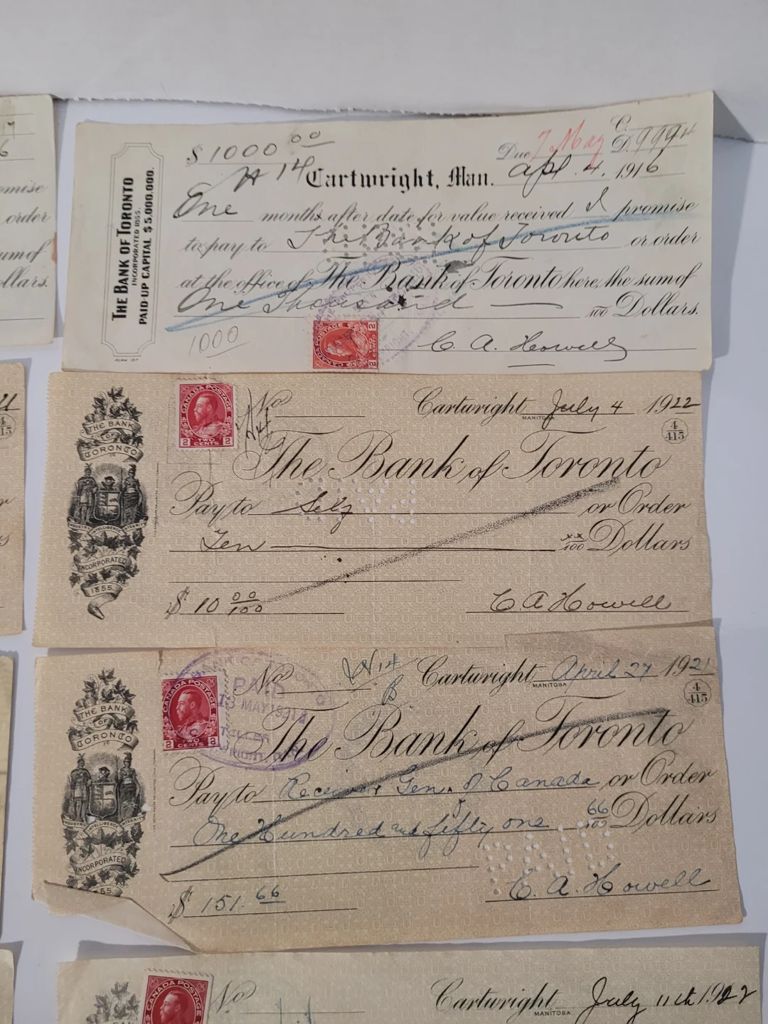 Collection of Antique Bank of Toronto Cheques - photo 5