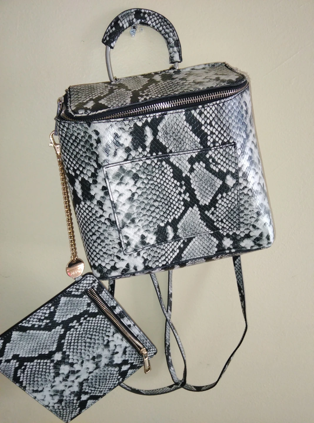 ALDO Snake Print Backpack with Matching Pouch - photo 3
