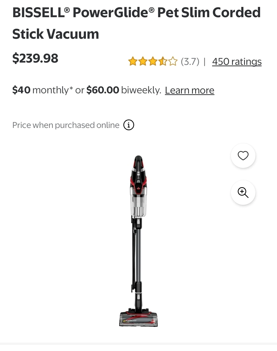 BISSELL PowerGlide Pet Slim Corded Stick Vacuum - photo 3