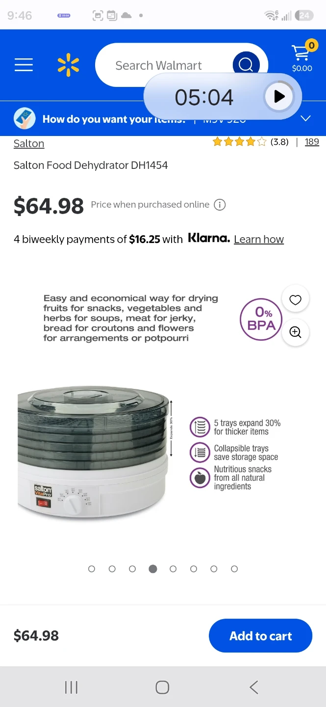 Salton Food Dehydrator DH1454 - photo 4