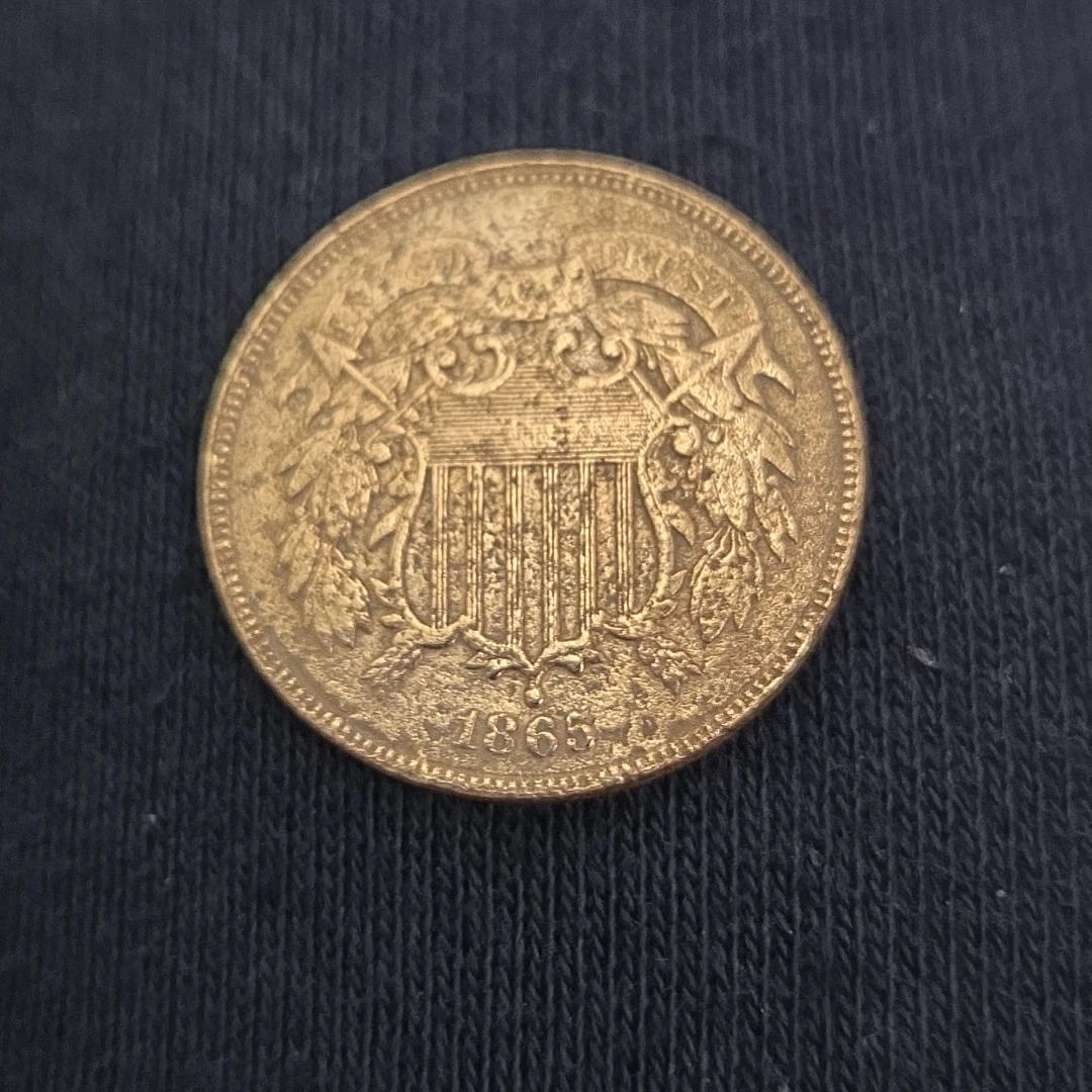 1865 United States 2 Cents Coin - photo 2