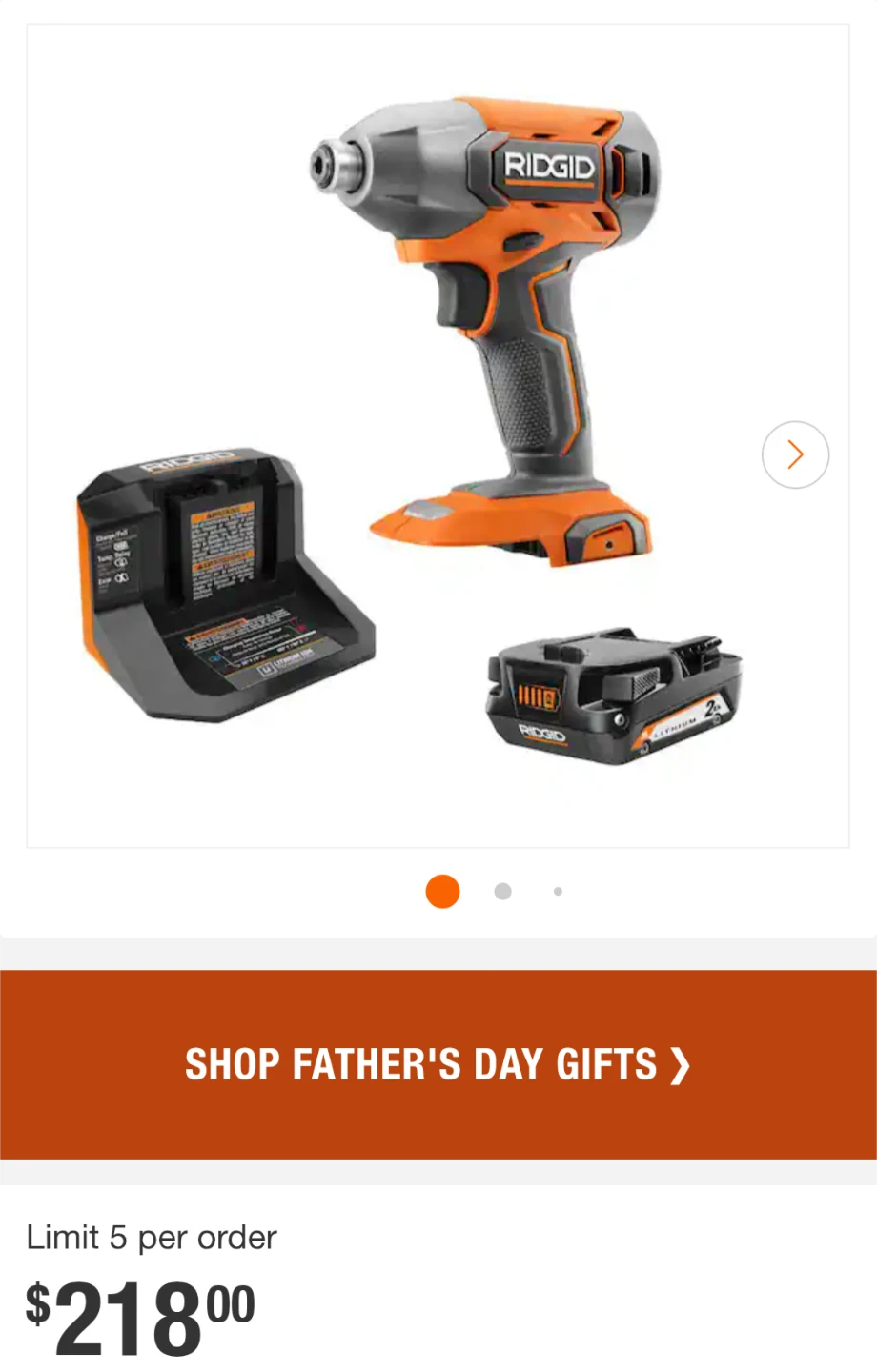 18V Ridgid Cordless Impact Drill Driver Combo - photo 2