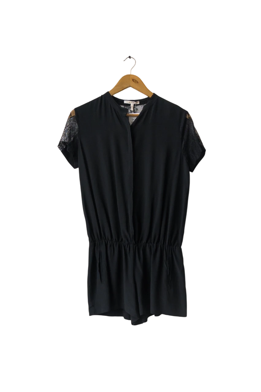 Maje Black Lace Detail Romper size2 - photo 3
