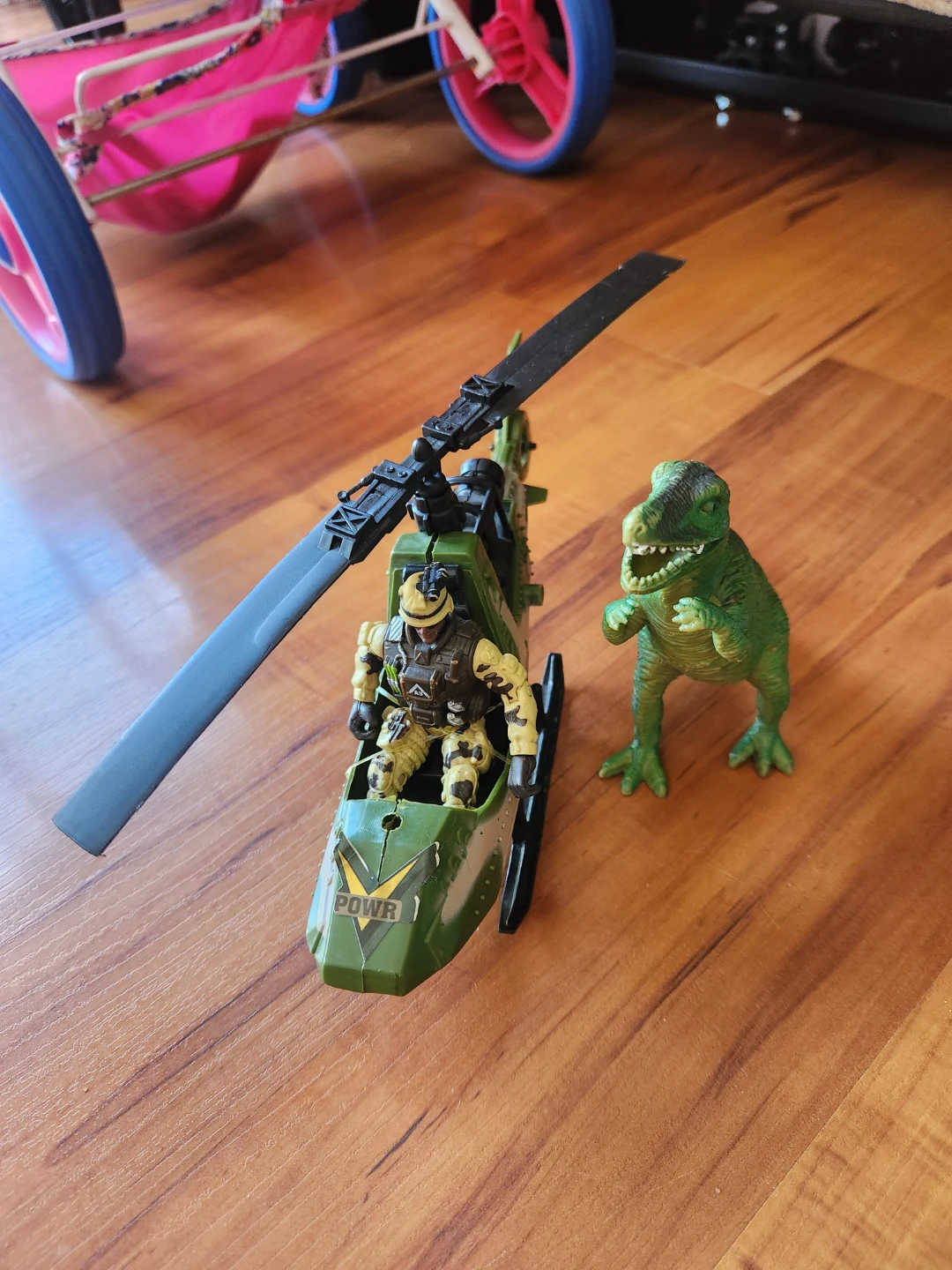 Toy Helicopter and Dinosaur Set