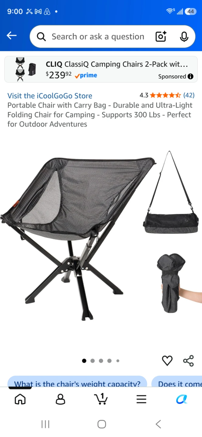 iCoolGoGo Portable Folding Camping Chair