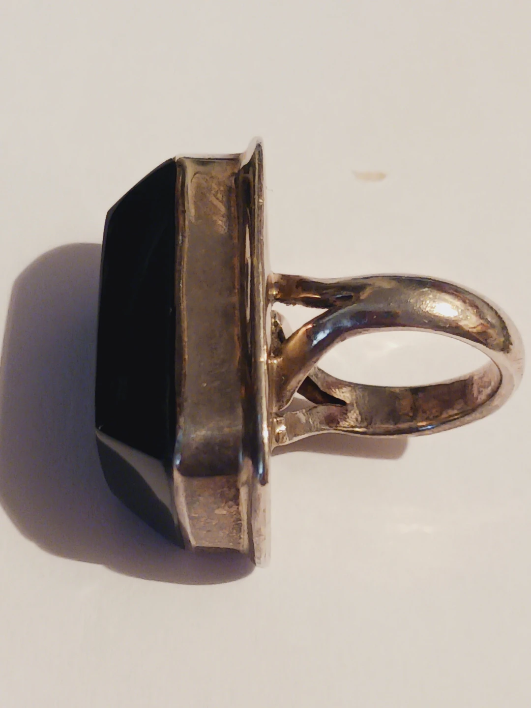 Taxco Mexico Large Black Onyx Sterling Silver 925 Ring. 5.5. - photo 4