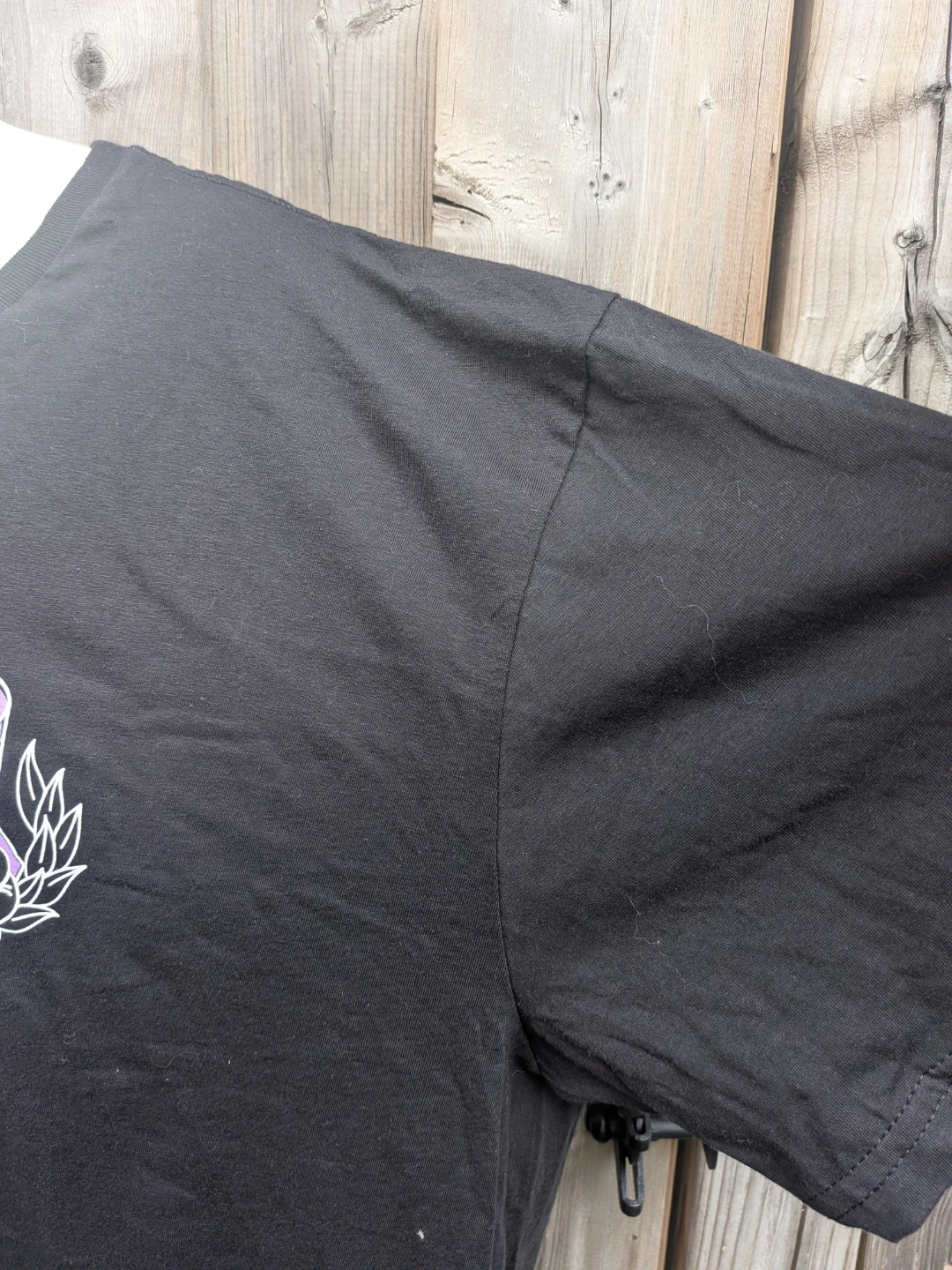 Black T-Shirt with Purple Ribbon Graphic 2XL - photo 5