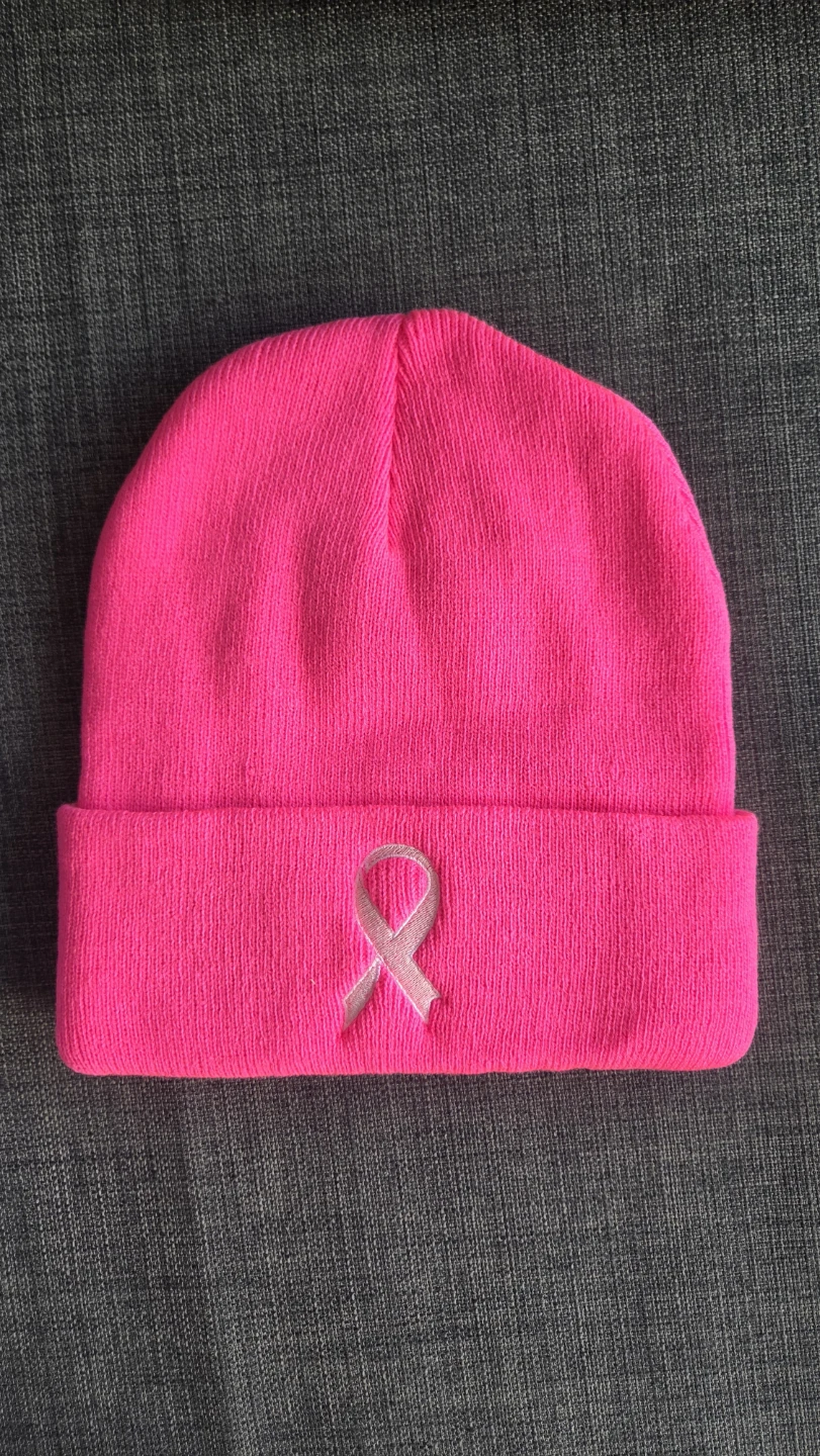 Sailun Pink Beanie with Breast Cancer Ribbon