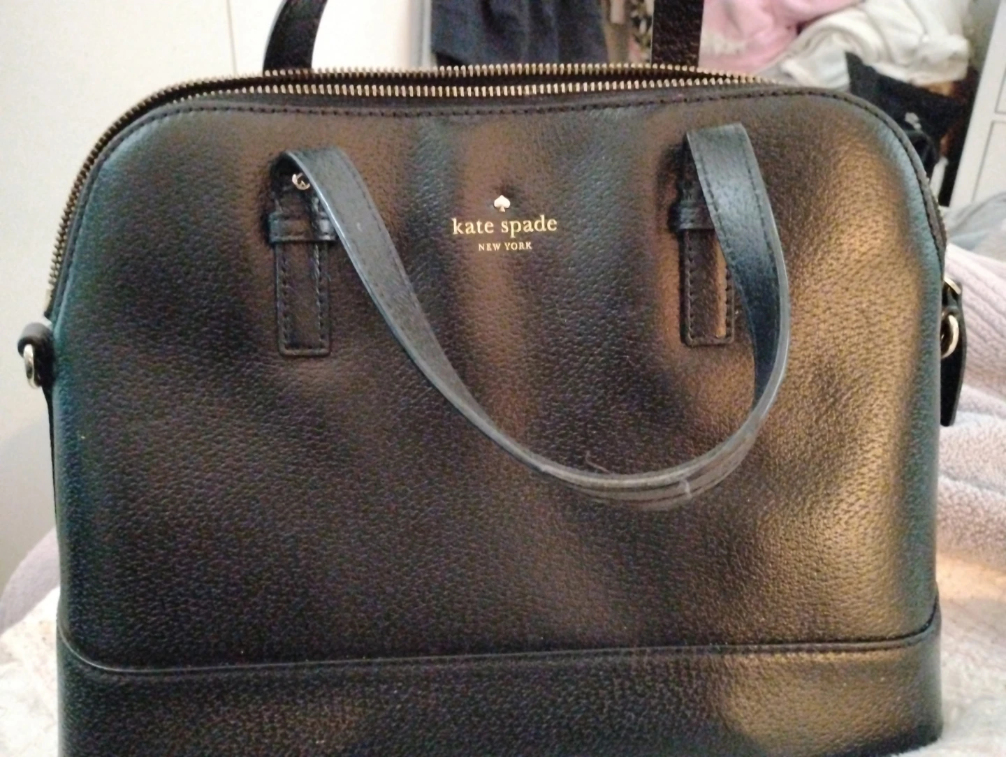 Kate Spade New York Black Leather Satchel Handbag