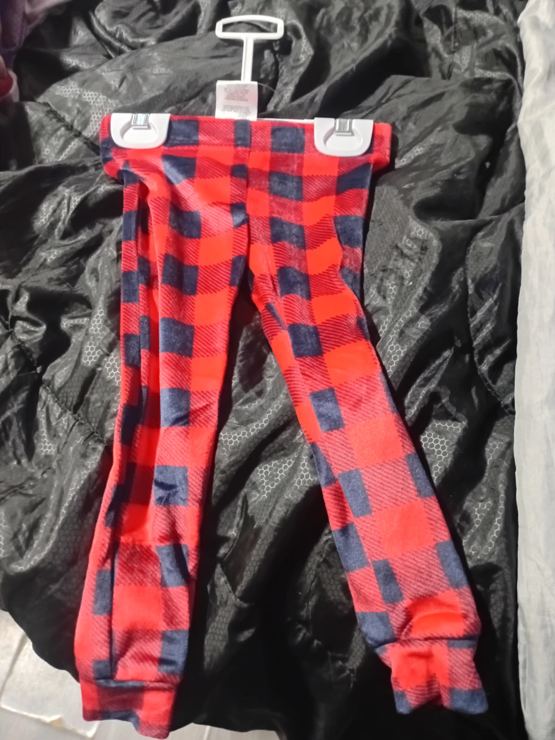 Red and Blue Plaid Fleece Pajama Bottoms