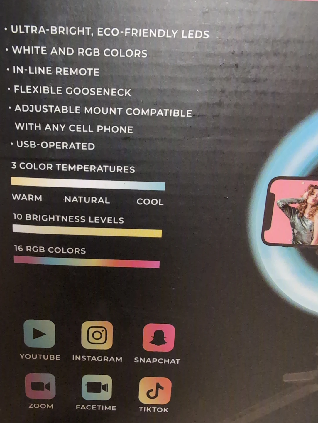 Brilliant Ideas 8 Inch Color-Changing LED Ring Light (PAIR) - photo 3