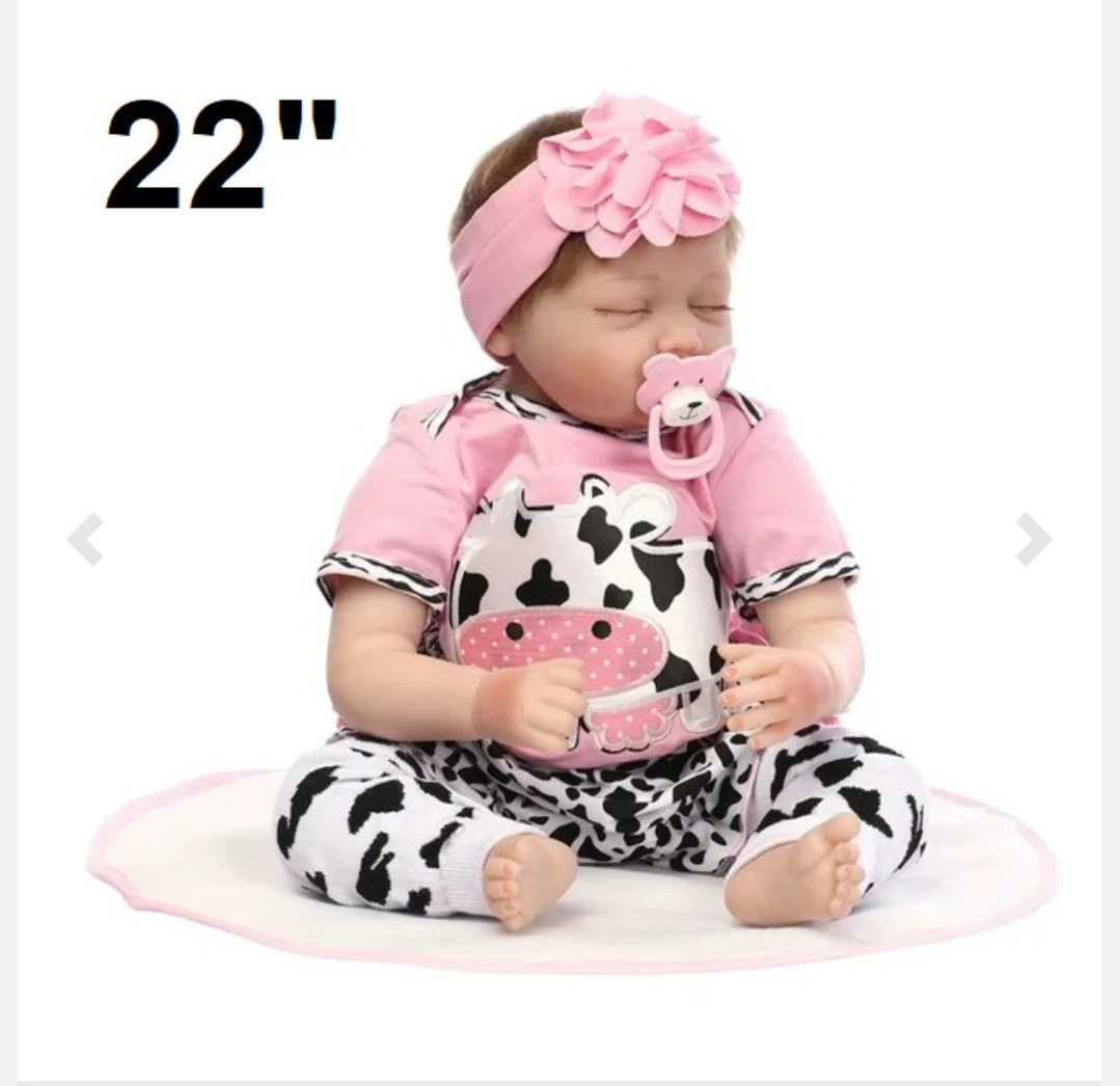 22" Reborn Baby Doll with Cow Outfit
